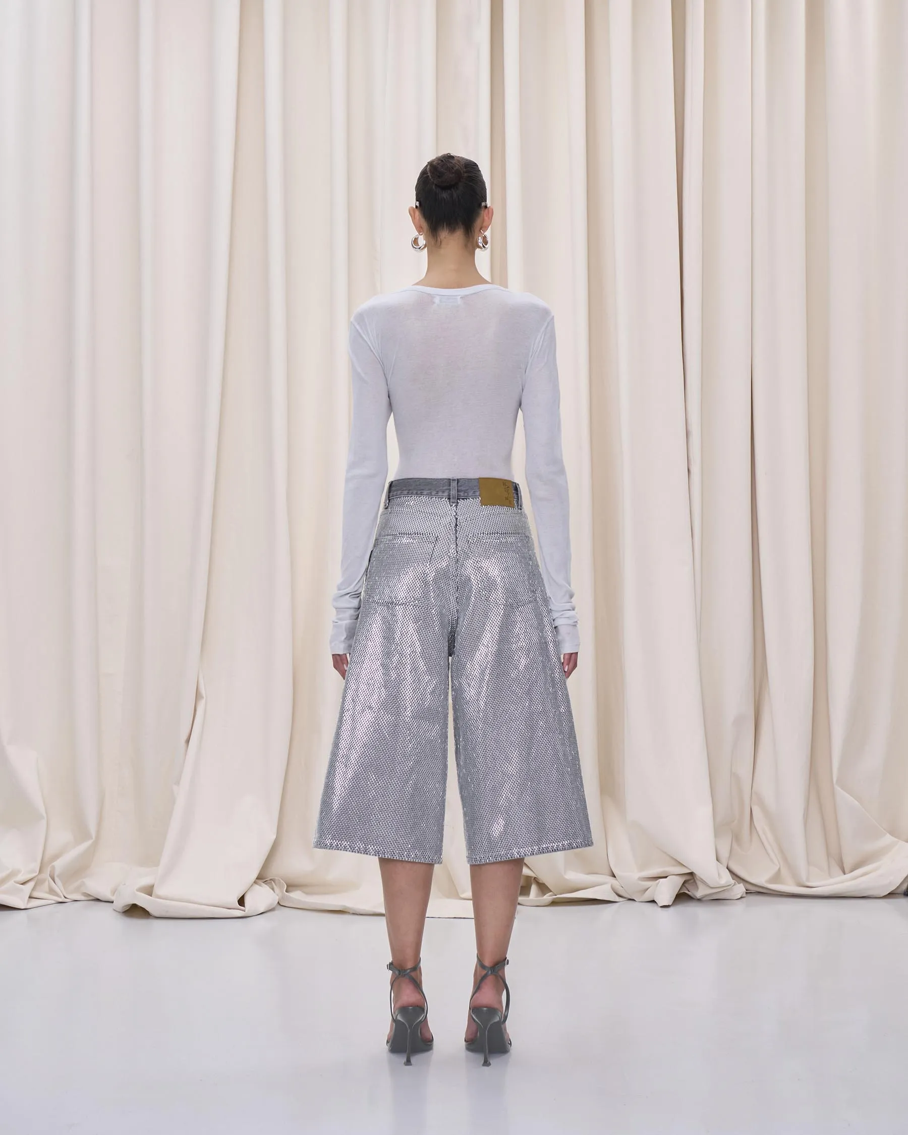 BELLE BERMUDA DENIM // STAPLED BLACK sold by Haikure product image thumbnail 5