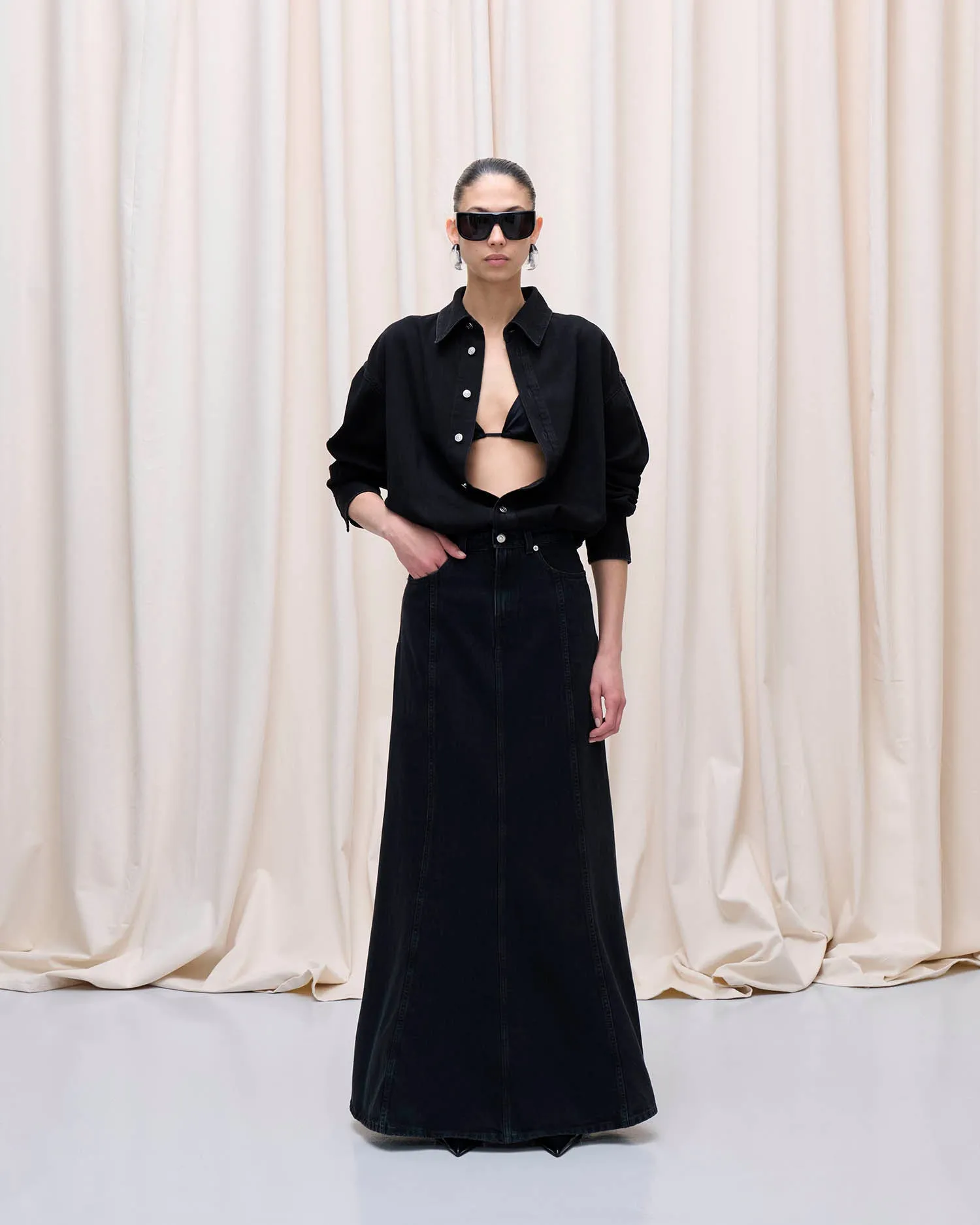 JOS LONG DRESS // BLACK WASH sold by Haikure