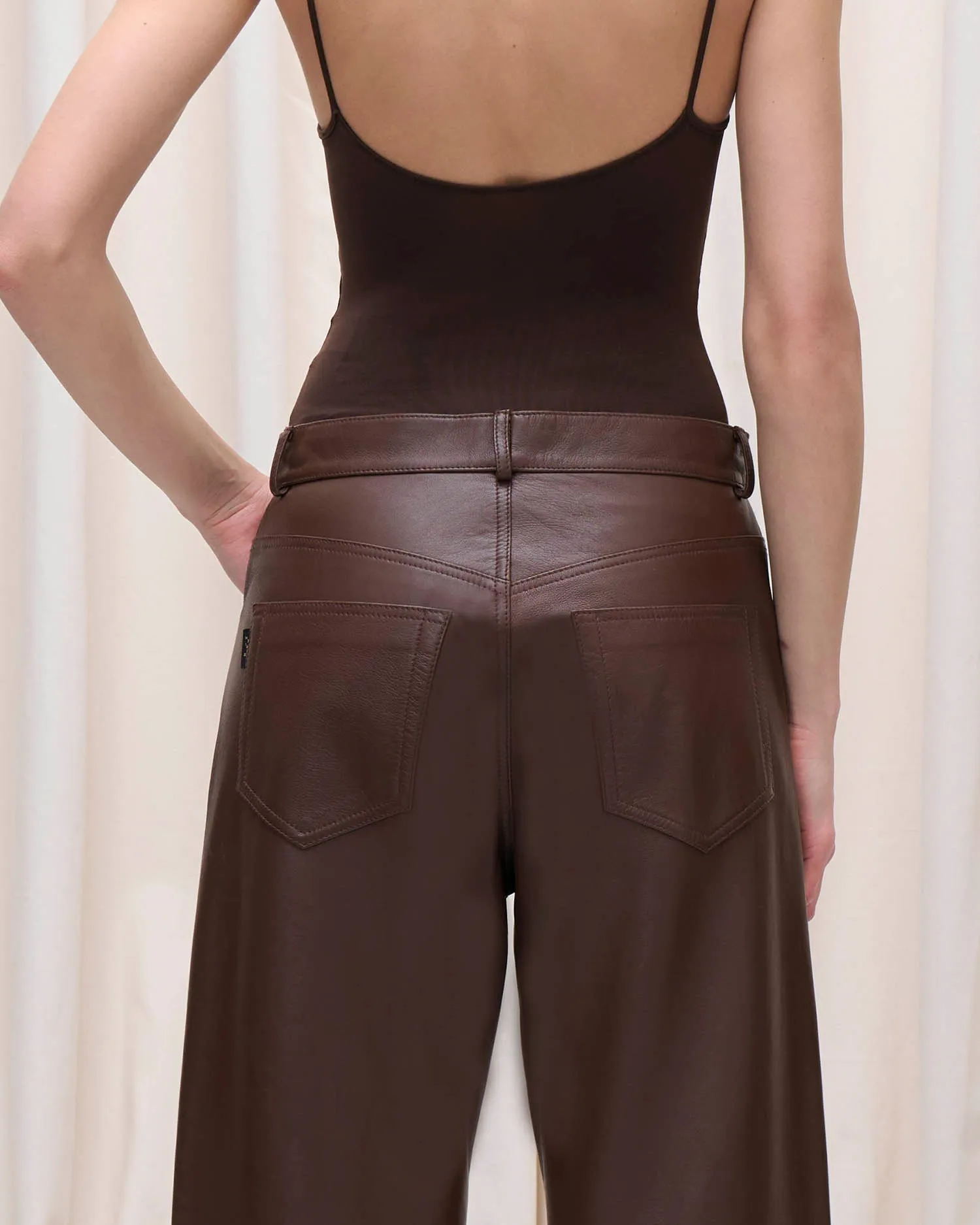 BONNIE LEATHER PANTS // CHOCOLATE sold by Haikure product image thumbnail 3