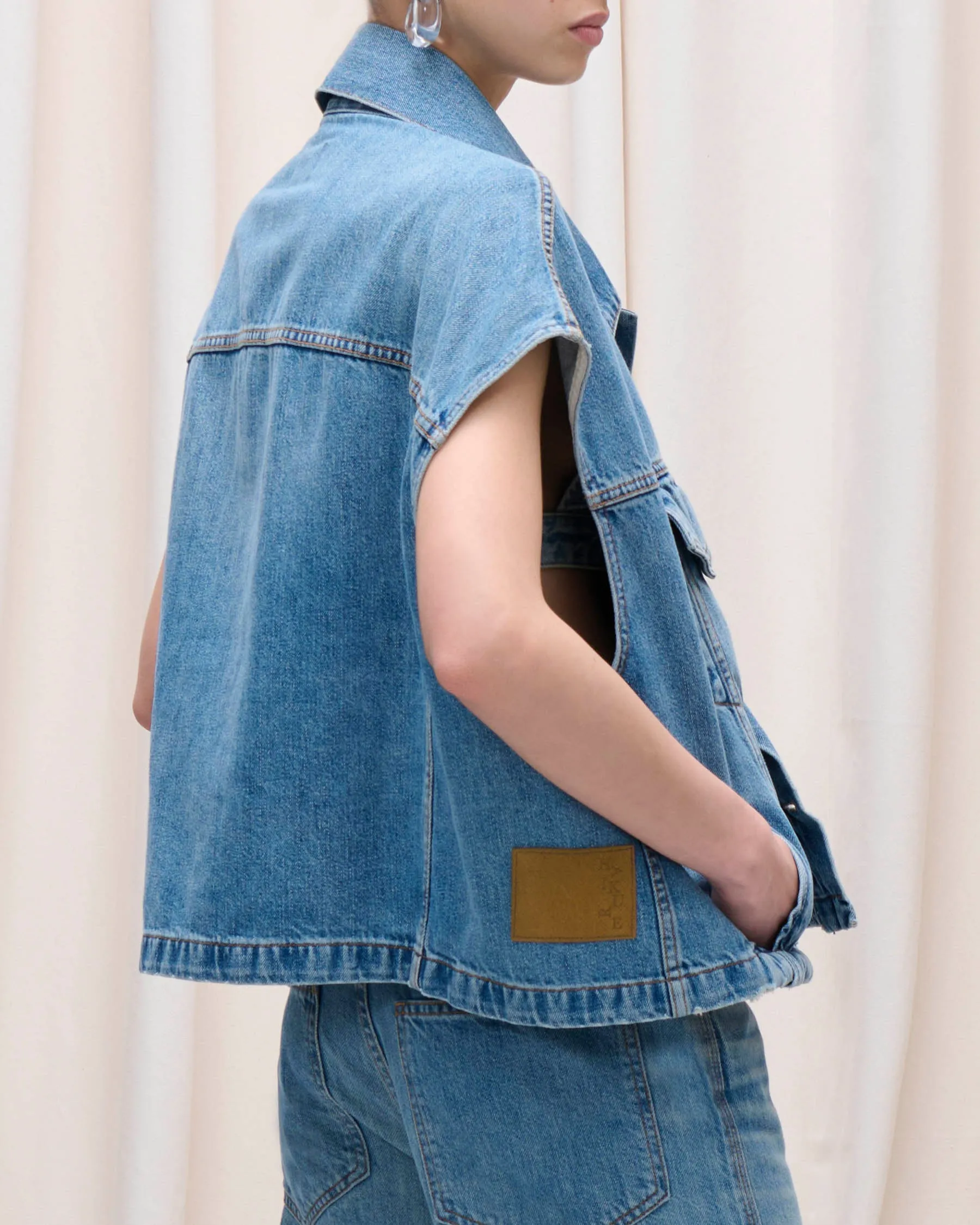 GAIL VEST // MEDITERRANEAN BLUE sold by Haikure product image thumbnail 4