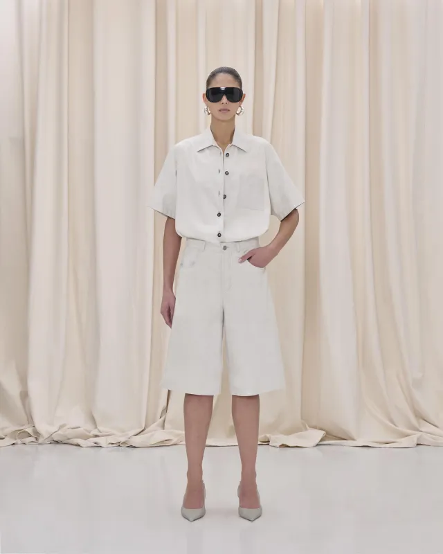 AVRIL WRINKLED SHIRT // WHITE made by Haikure
