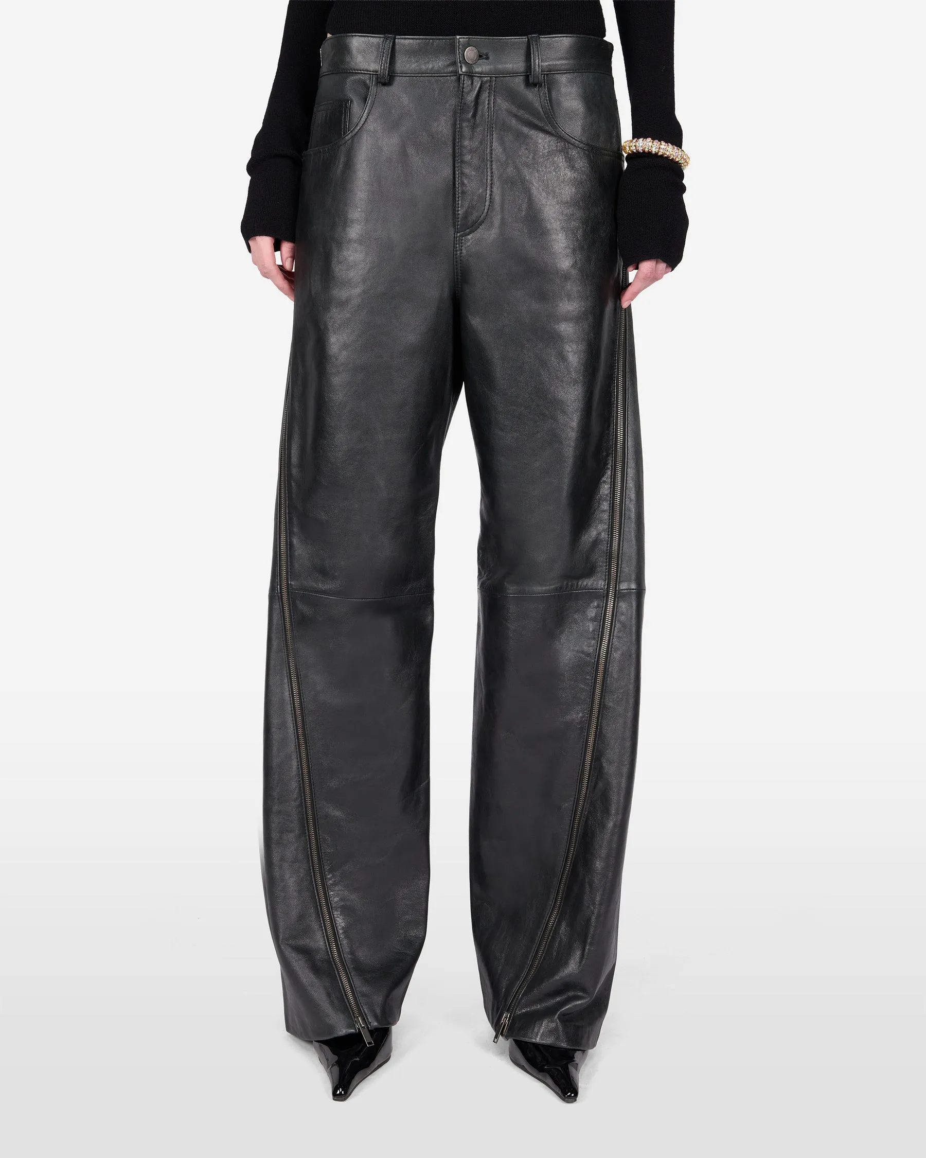 BONNIE ZIP LEATHER PANTS // BLACK sold by Haikure product image thumbnail 2