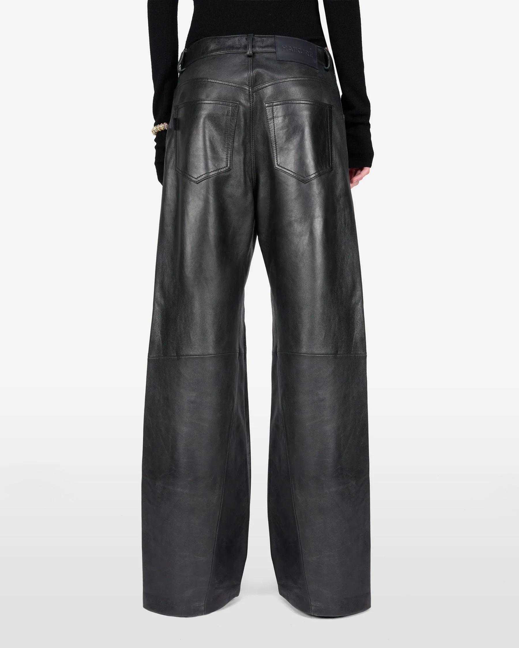 BONNIE ZIP LEATHER PANTS // BLACK sold by Haikure product image thumbnail 3