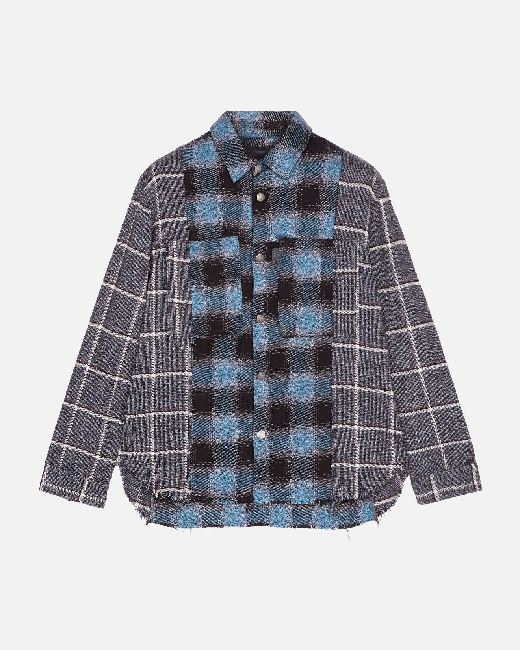 ARNO DOUBLE CHECK SHIRT// CHECK BLACK AND BLUE sold by Haikure product image thumbnail 5
