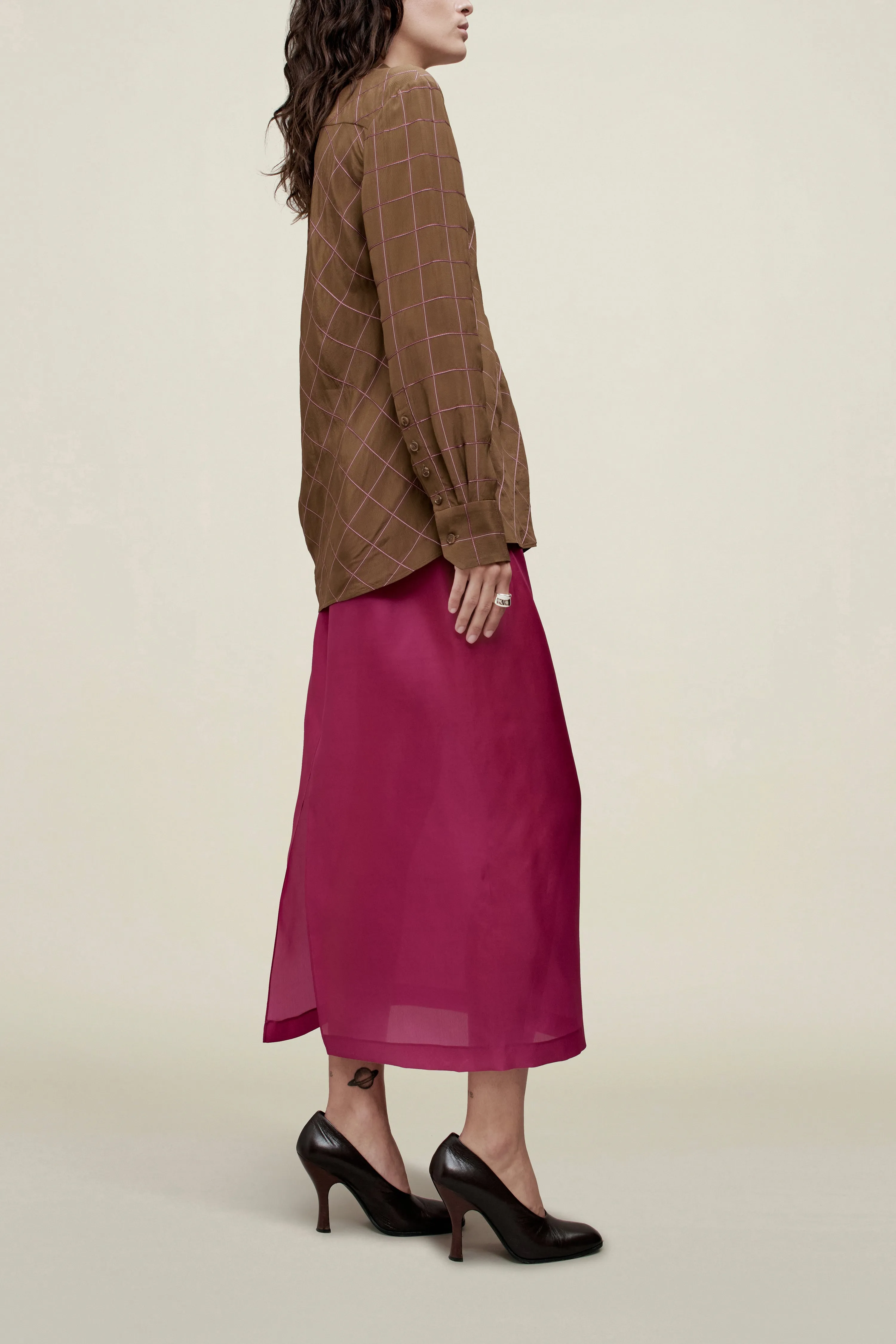 Joan Bias Button Down in Viscose Ribbon sold by Kall Meyer product image thumbnail 4