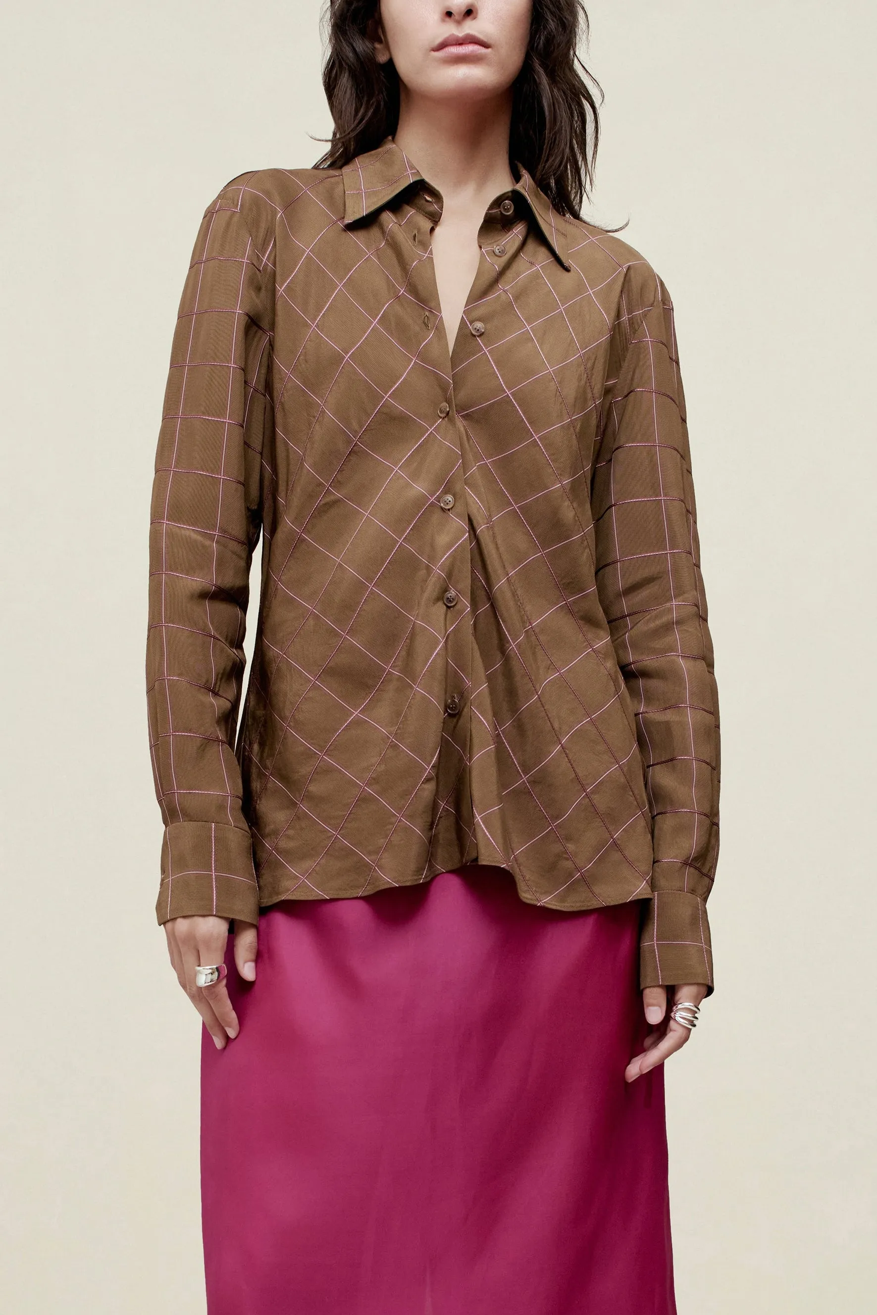 Joan Bias Button Down in Viscose Ribbon sold by Kall Meyer product image thumbnail 2