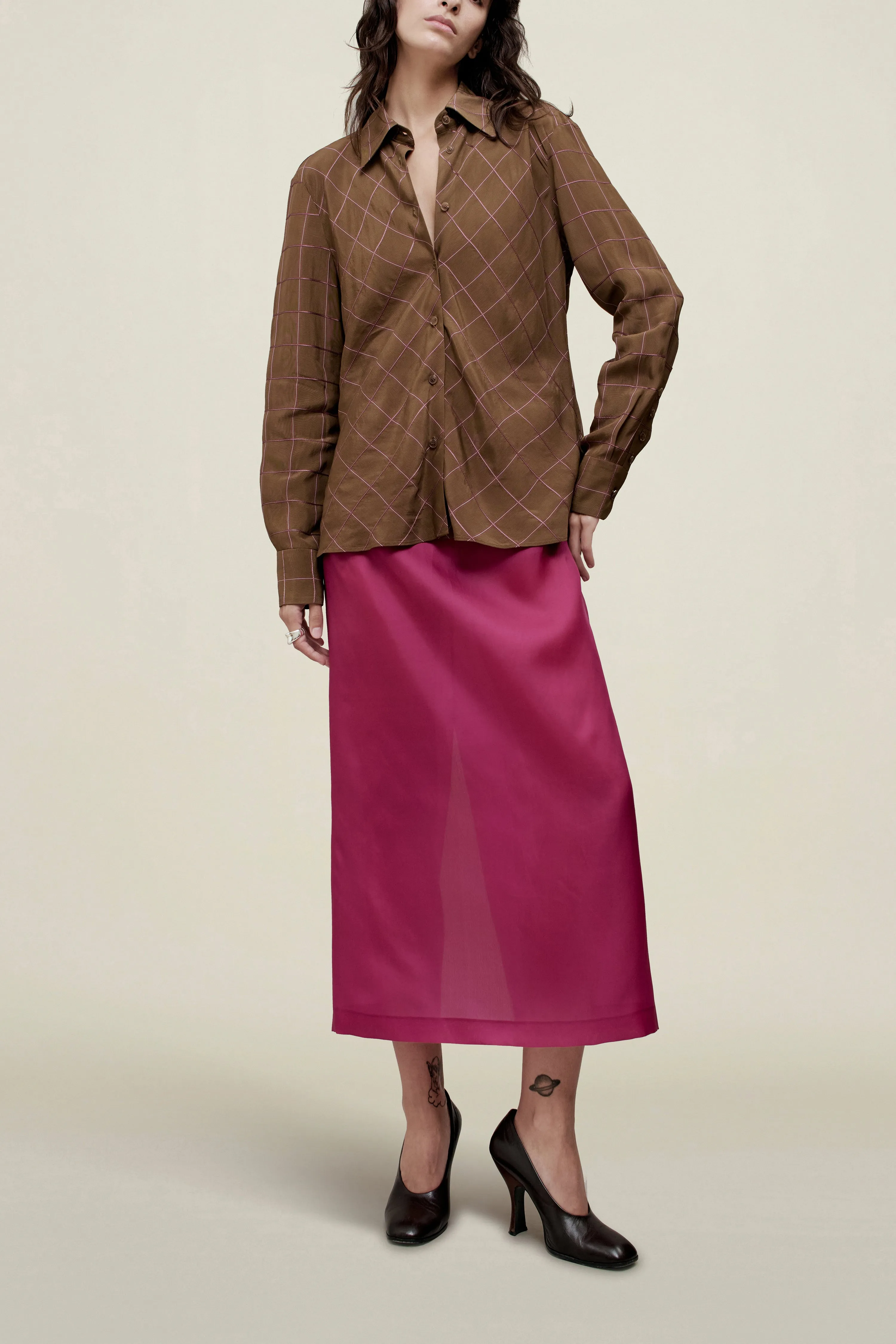 Joan Bias Button Down in Viscose Ribbon sold by Kall Meyer product image thumbnail 3