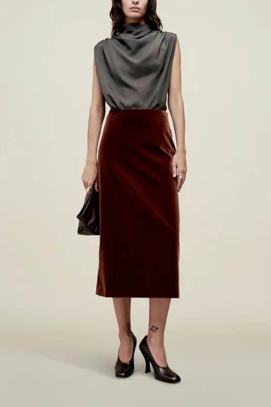 Emilee Pencil Skirt in Velvet made by Kall Meyer