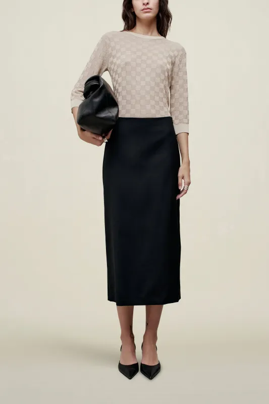 Emilee Pencil Skirt in Tropical Wool made by Kall Meyer