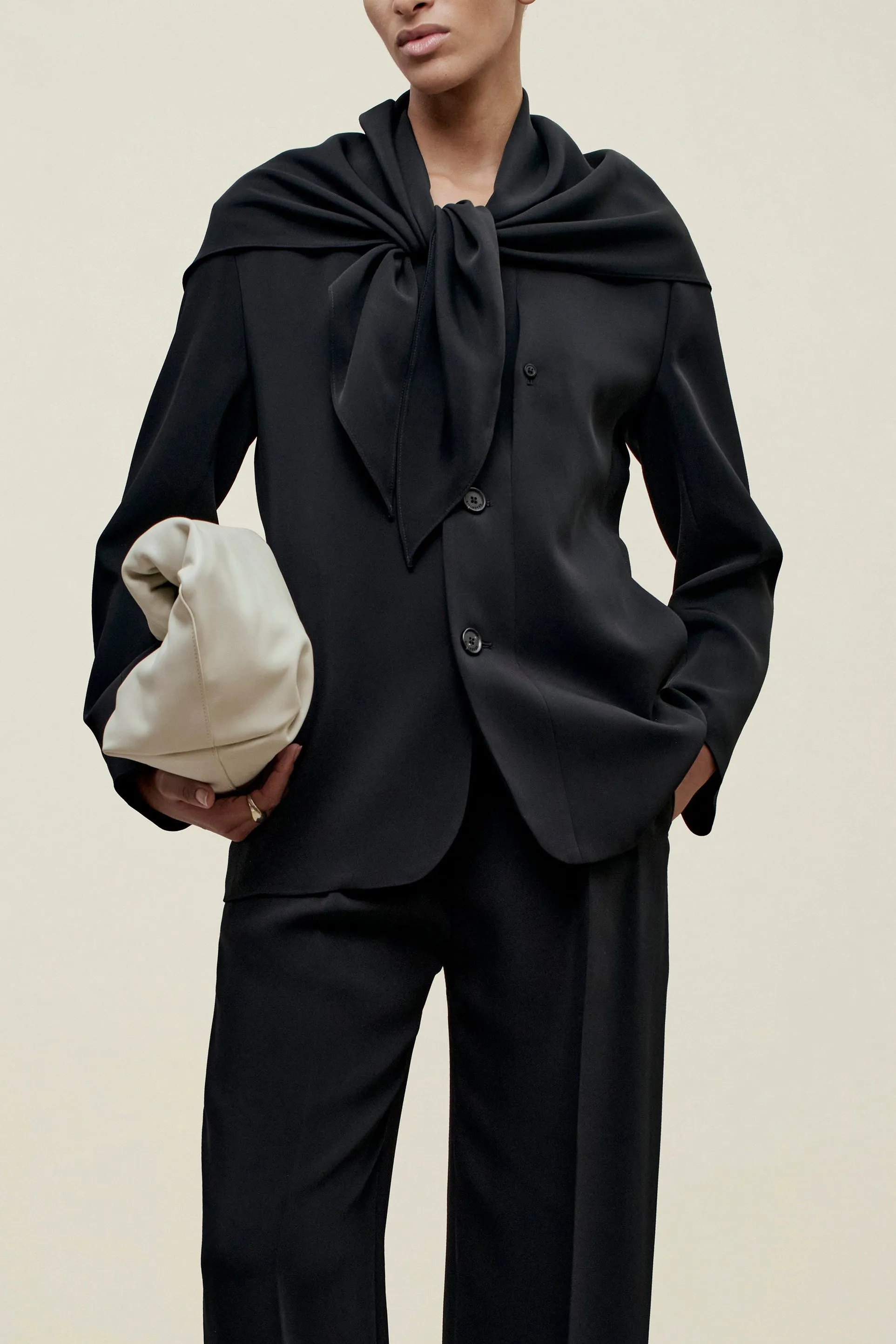 Jamie Scarf Blazer in Viscose Cady sold by Kall Meyer