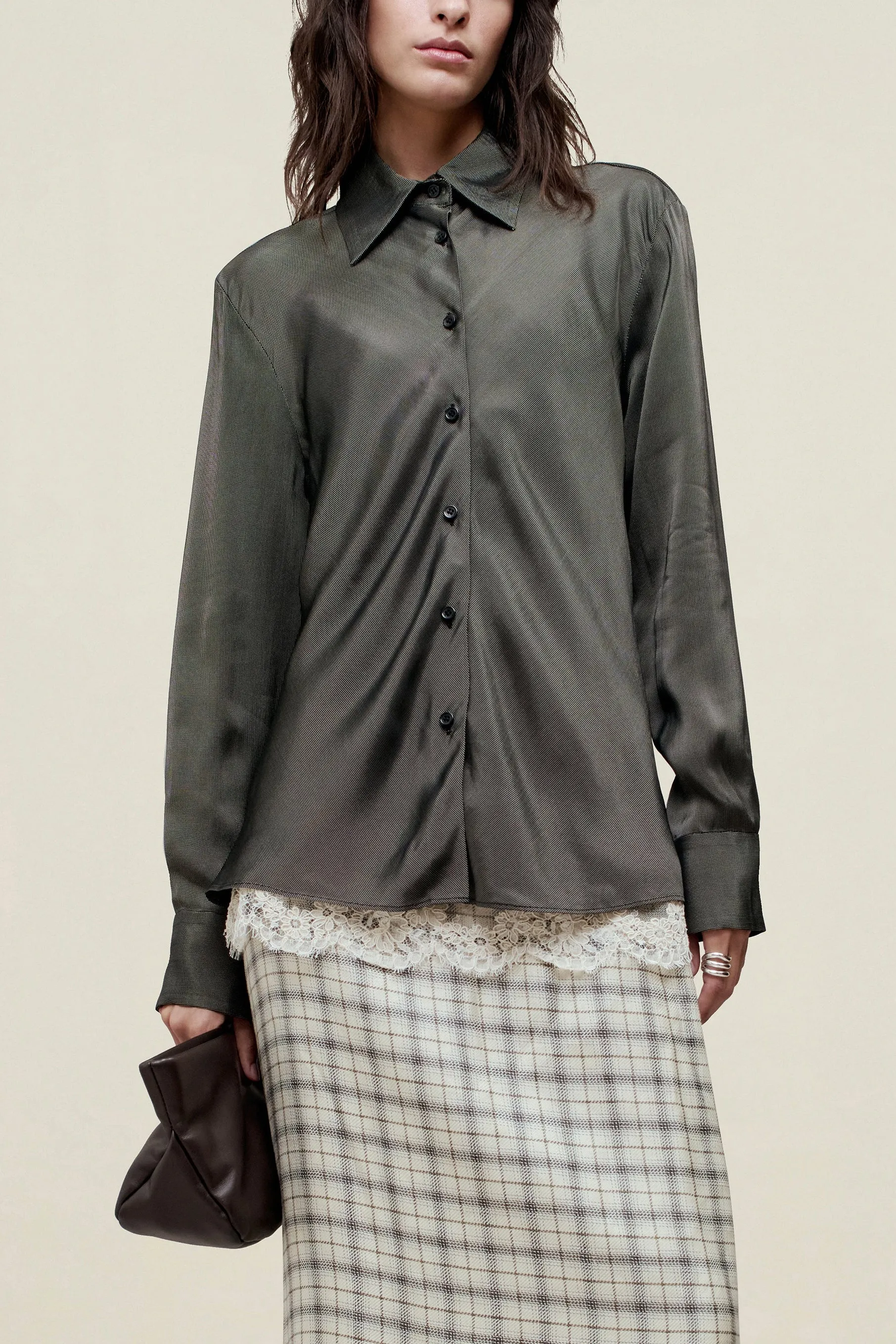 Joan Bias Button Down in Fluid Viscose sold by Kall Meyer