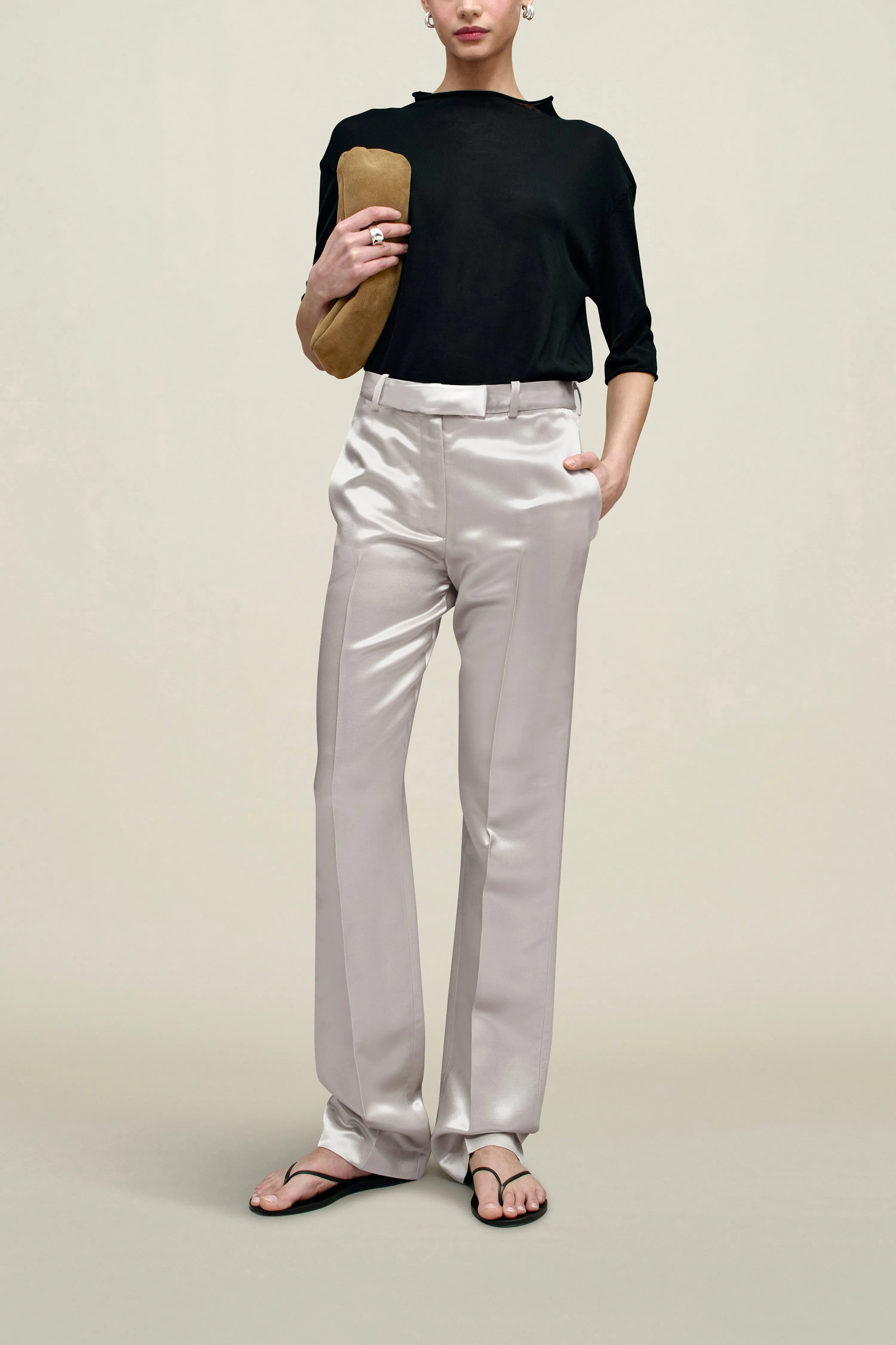 Charlie Long Trouser in Liquid Twill sold by Kall Meyer