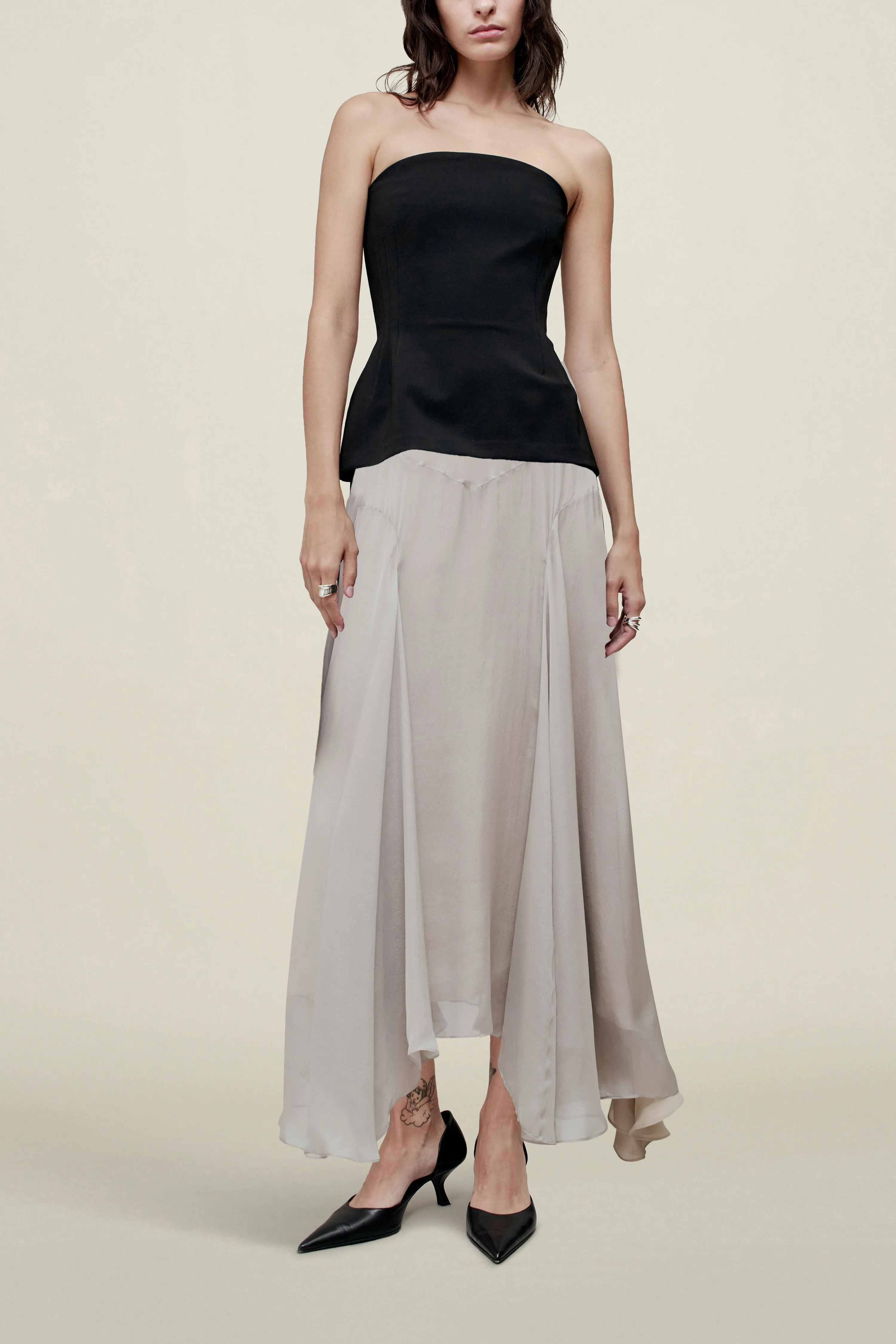 Alyse Gusset Skirt in Trapped Silk sold by Kall Meyer