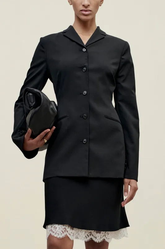 Benny Longline Blazer in Tropical Wool made by Kall Meyer