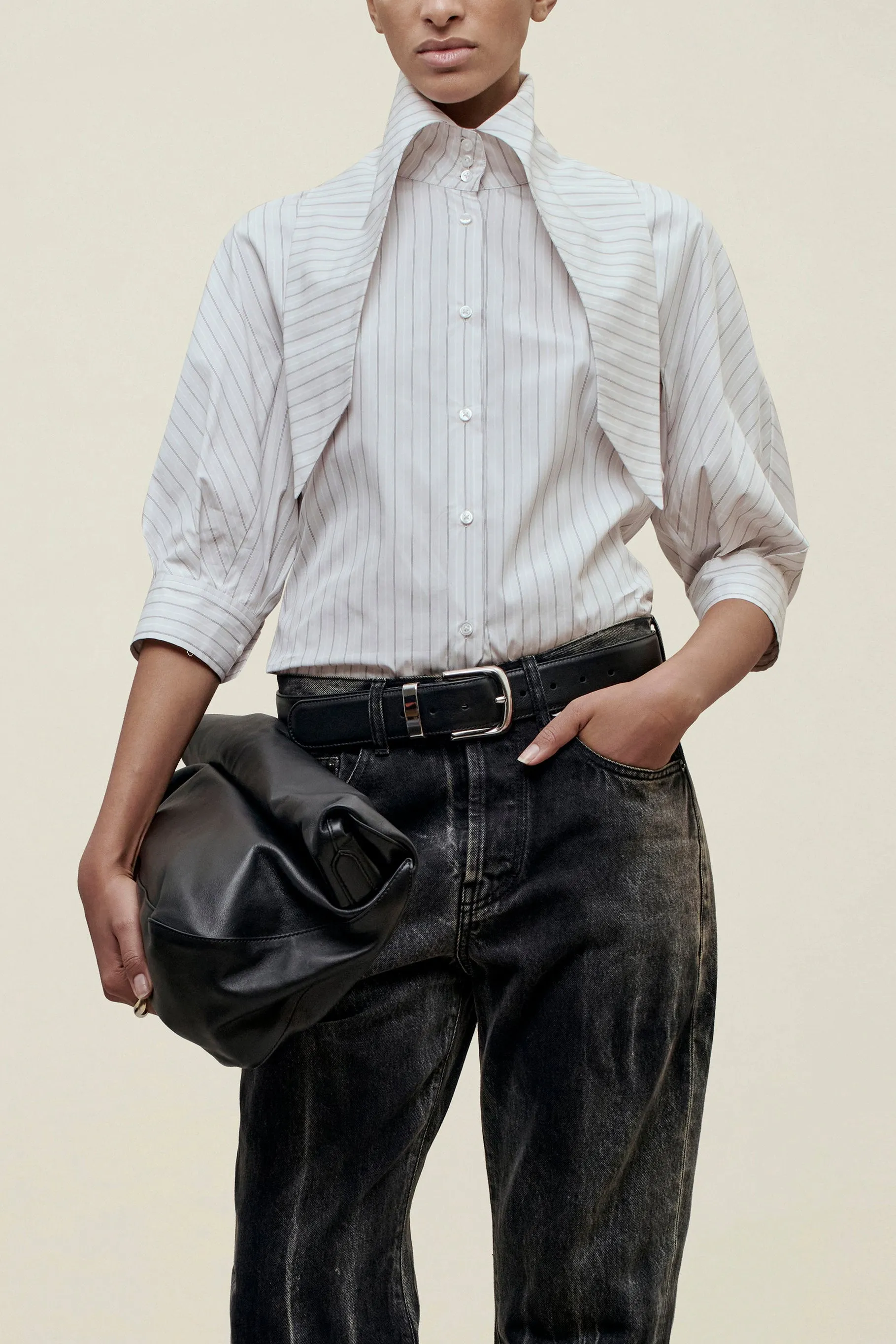 Lilette 3/4 Sleeve Button Down in Cotton sold by Kall Meyer