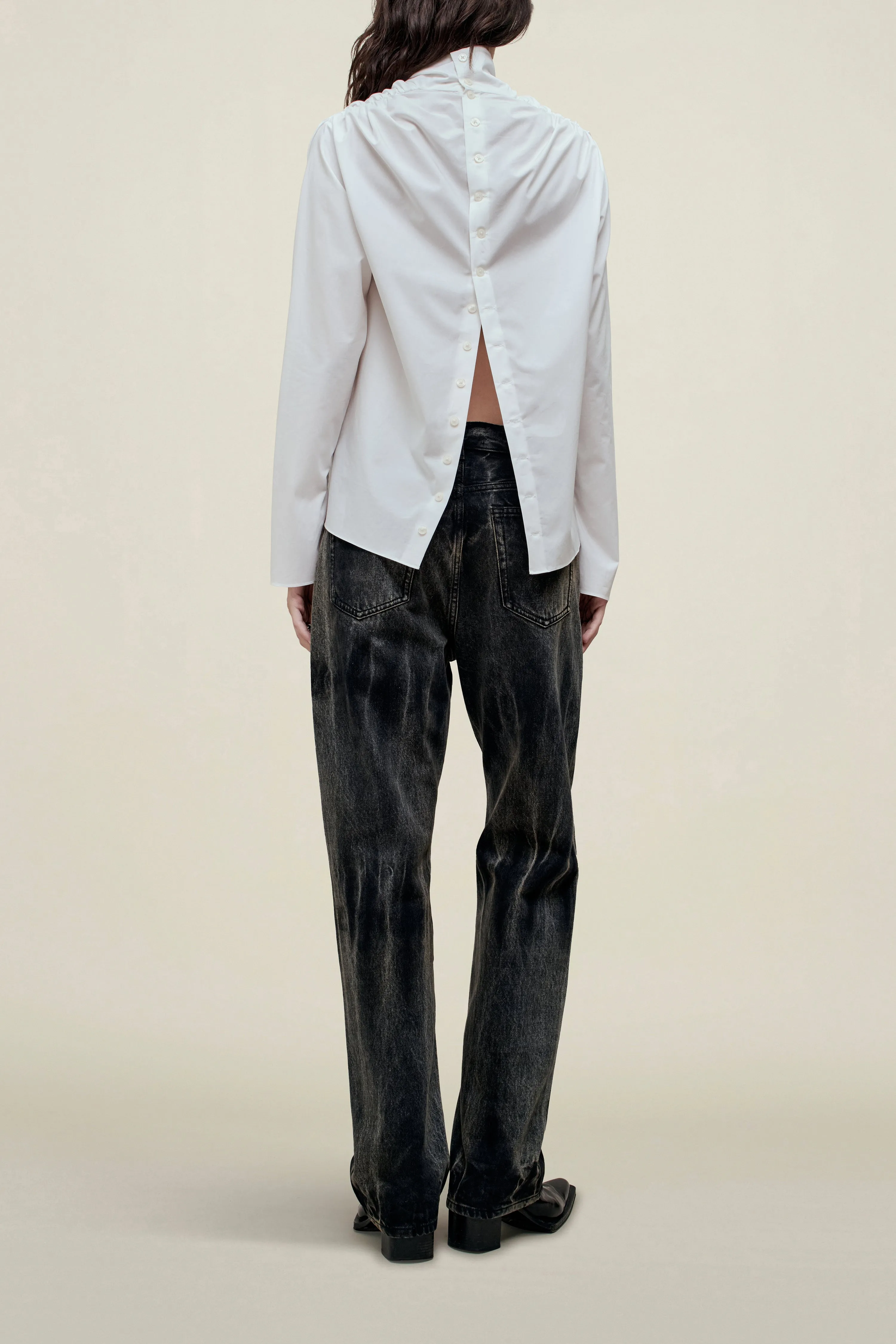 Penelope Draped Blouse in Cotton Poplin sold by Kall Meyer product image thumbnail 4
