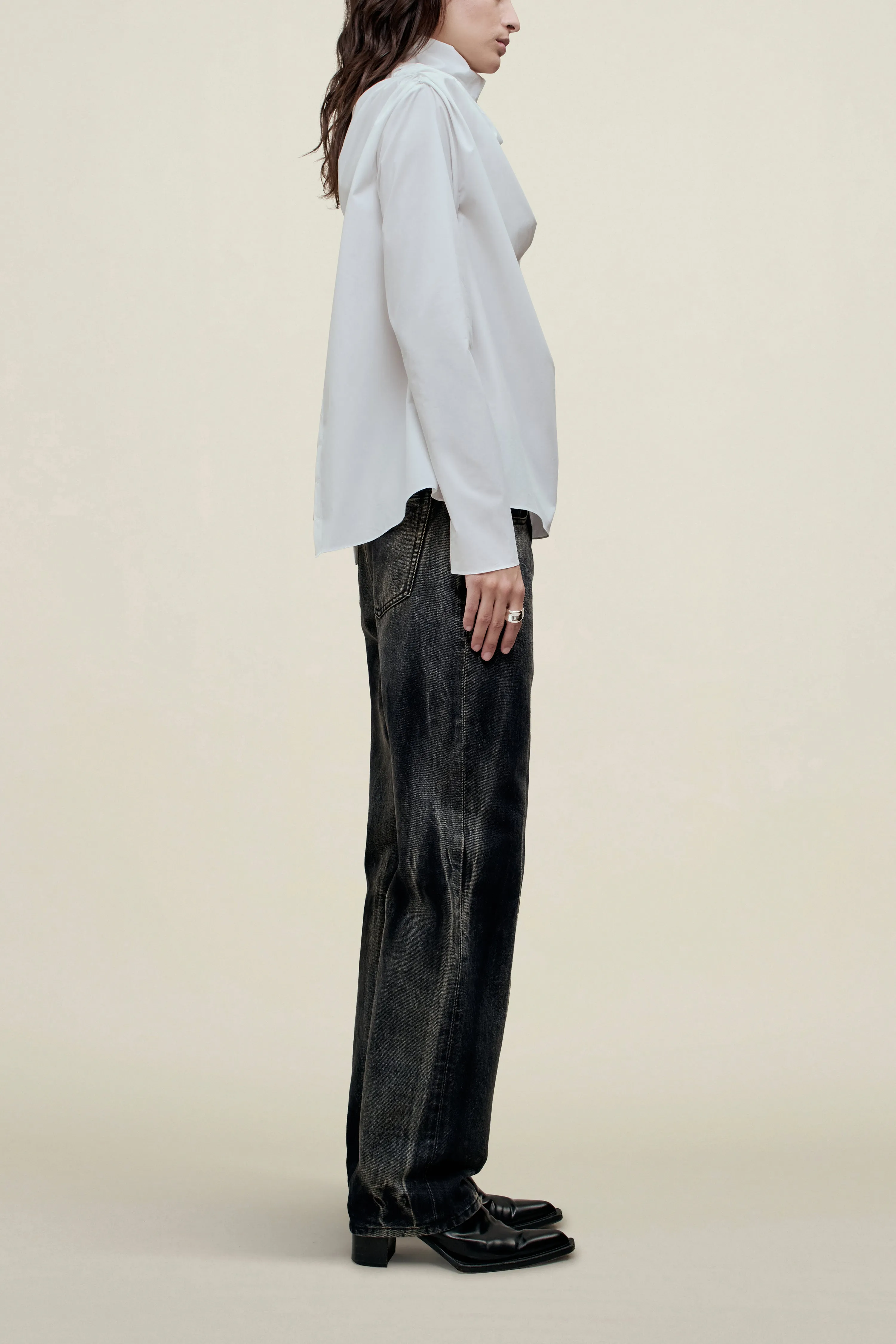 Penelope Draped Blouse in Cotton Poplin sold by Kall Meyer product image thumbnail 3