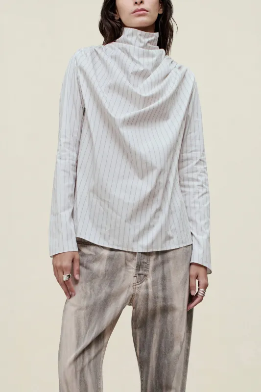 Penelope Draped Blouse in Cotton Poplin sold by Kall Meyer