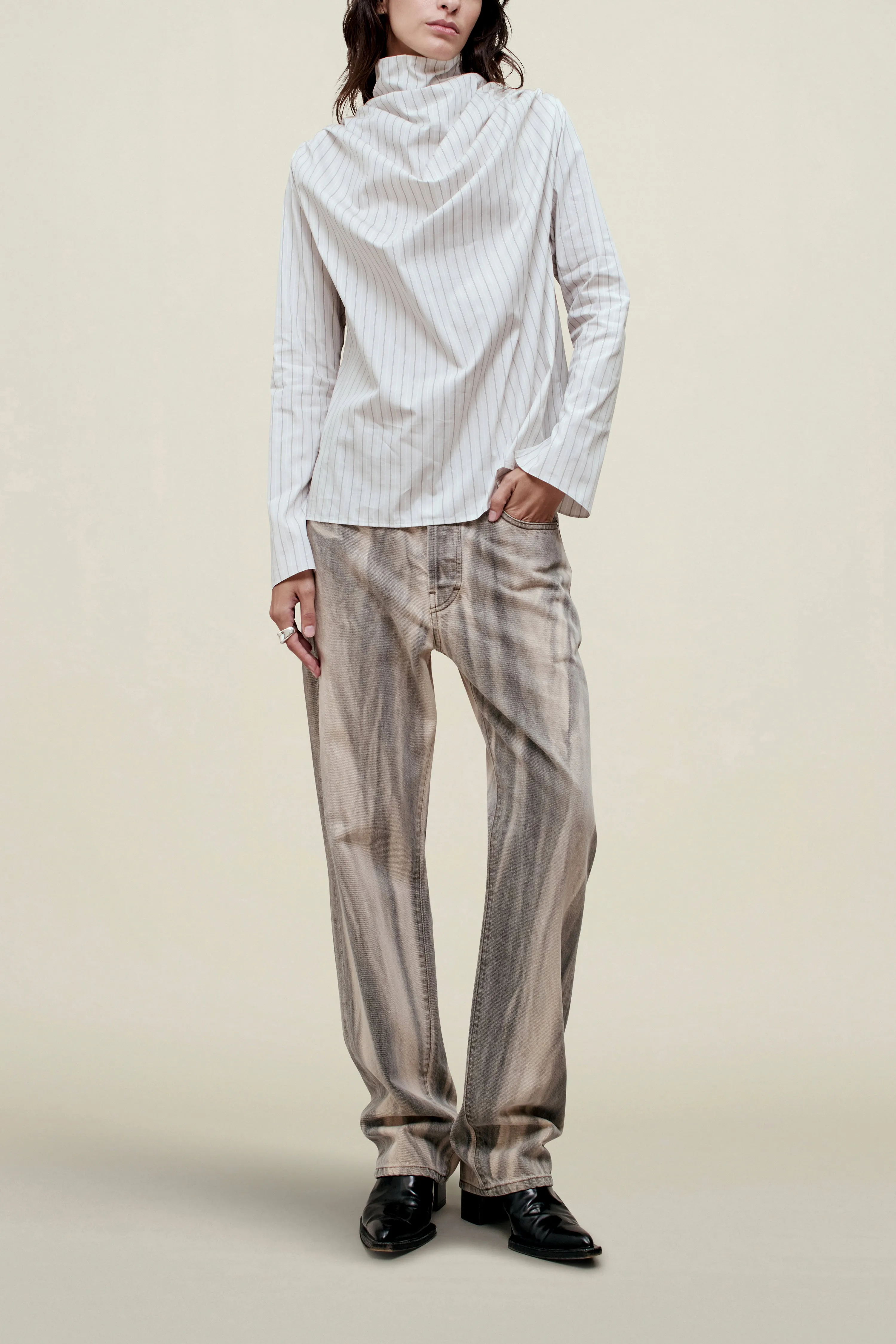 Penelope Draped Blouse in Cotton Poplin sold by Kall Meyer product image thumbnail 2