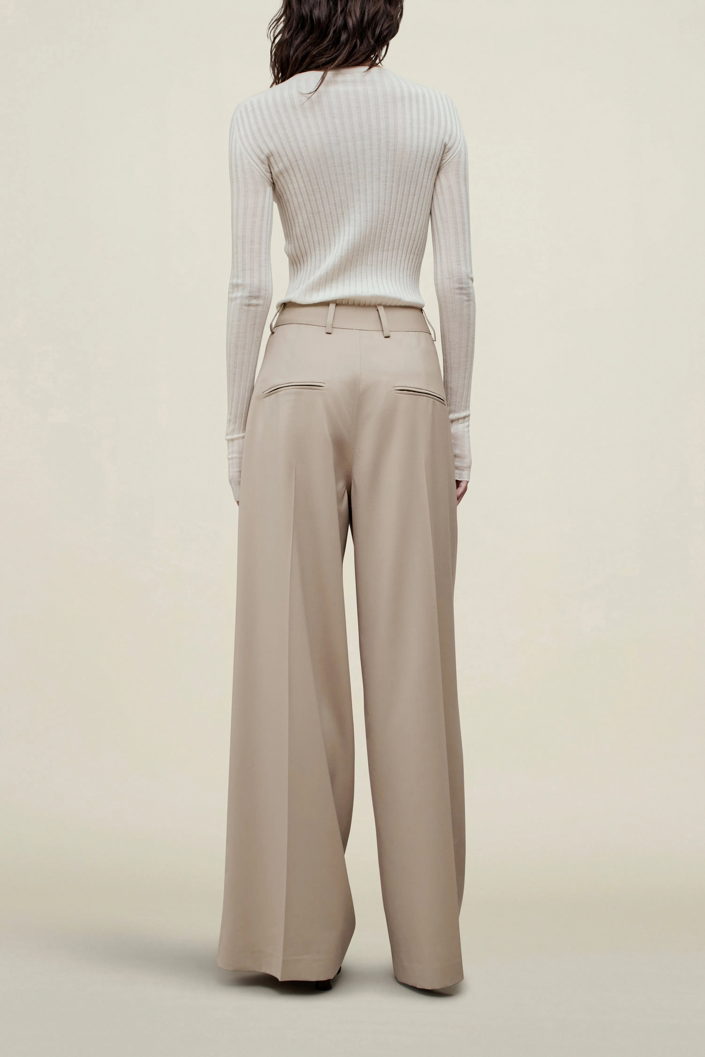 Fatima Wide Leg Trouser in Tropical Wool sold by Kall Meyer product image thumbnail 3