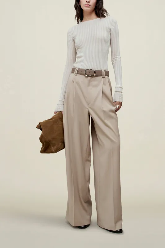 Fatima Wide Leg Trouser in Tropical Wool made by Kall Meyer