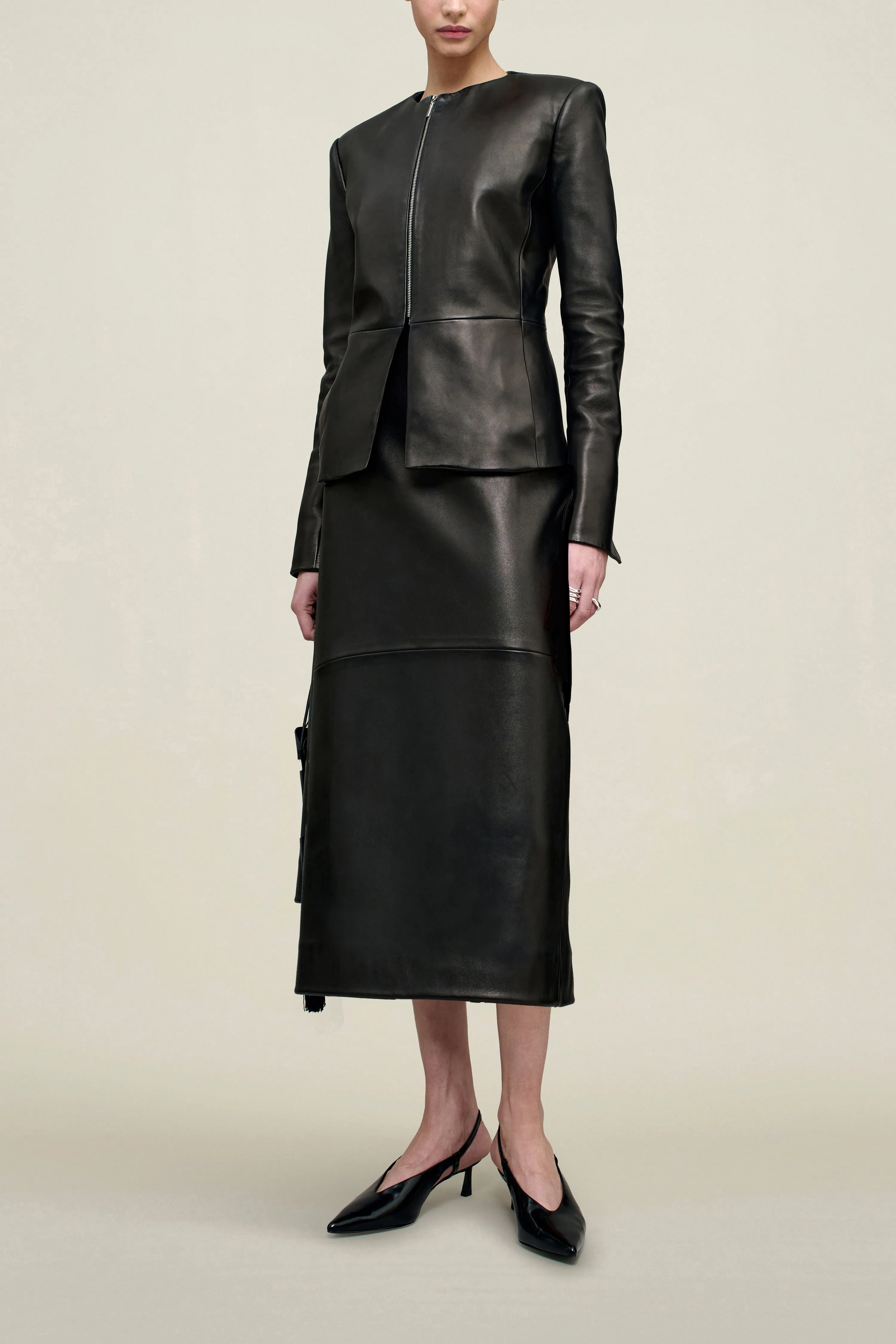 Emilee Pencil Skirt in Lambskin sold by Kall Meyer product image thumbnail 3