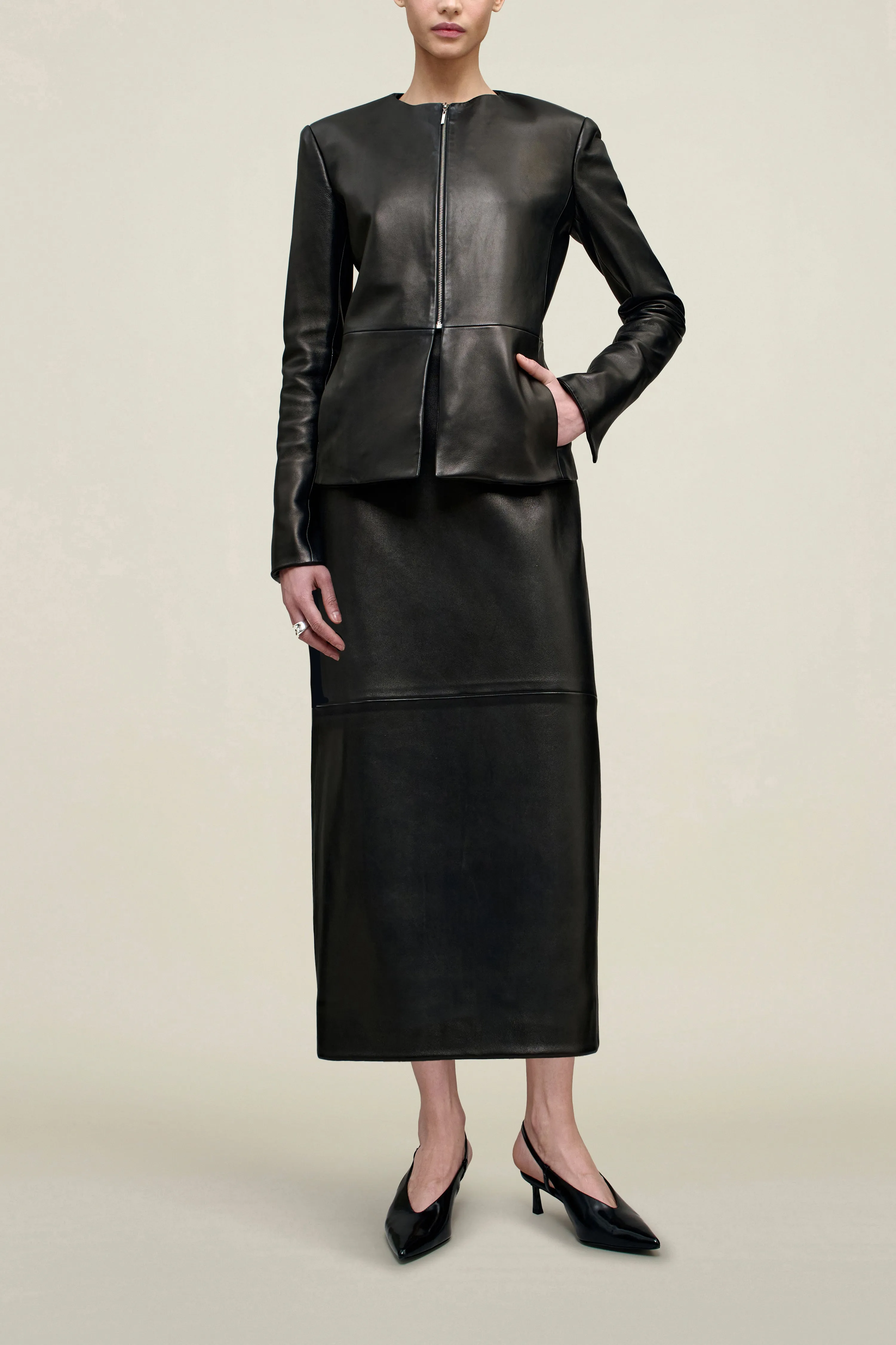 Emilee Pencil Skirt in Lambskin sold by Kall Meyer product image thumbnail 5