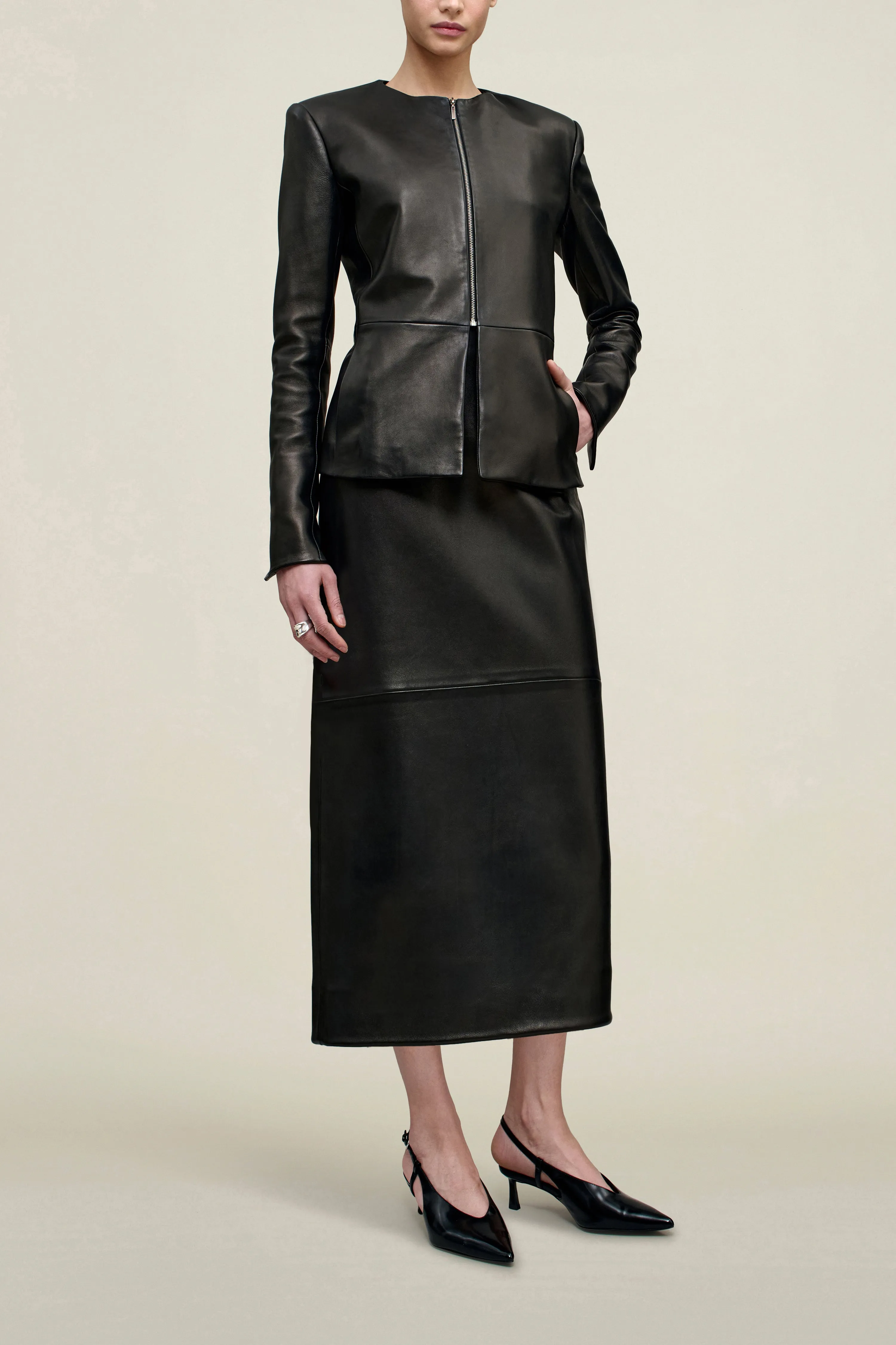Emilee Pencil Skirt in Lambskin sold by Kall Meyer product image thumbnail 4