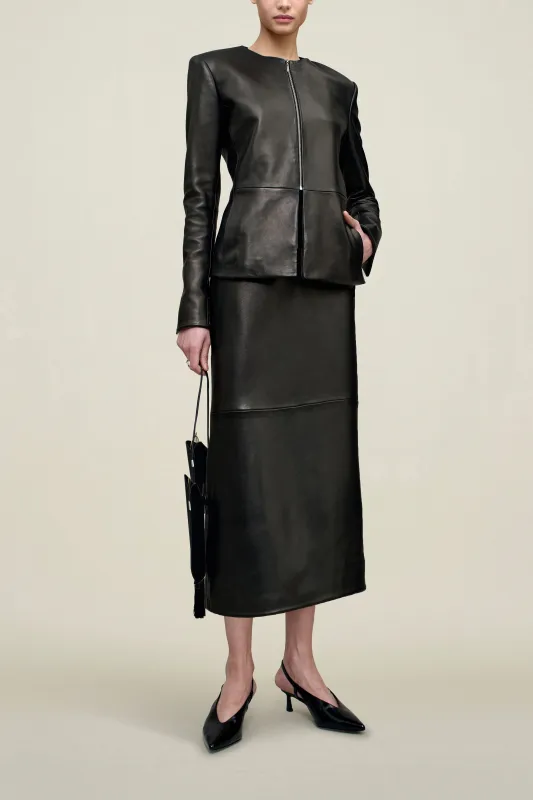 Emilee Pencil Skirt in Lambskin made by Kall Meyer