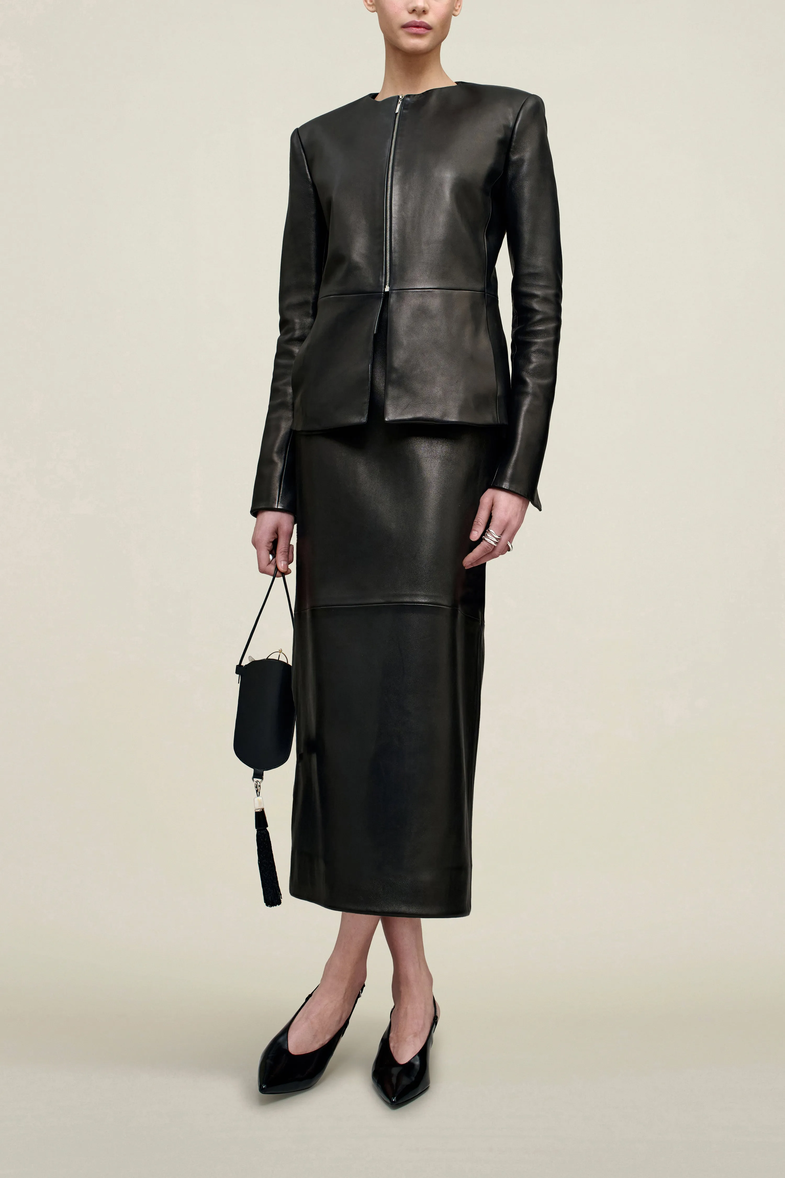 Emilee Pencil Skirt in Lambskin sold by Kall Meyer product image thumbnail 2