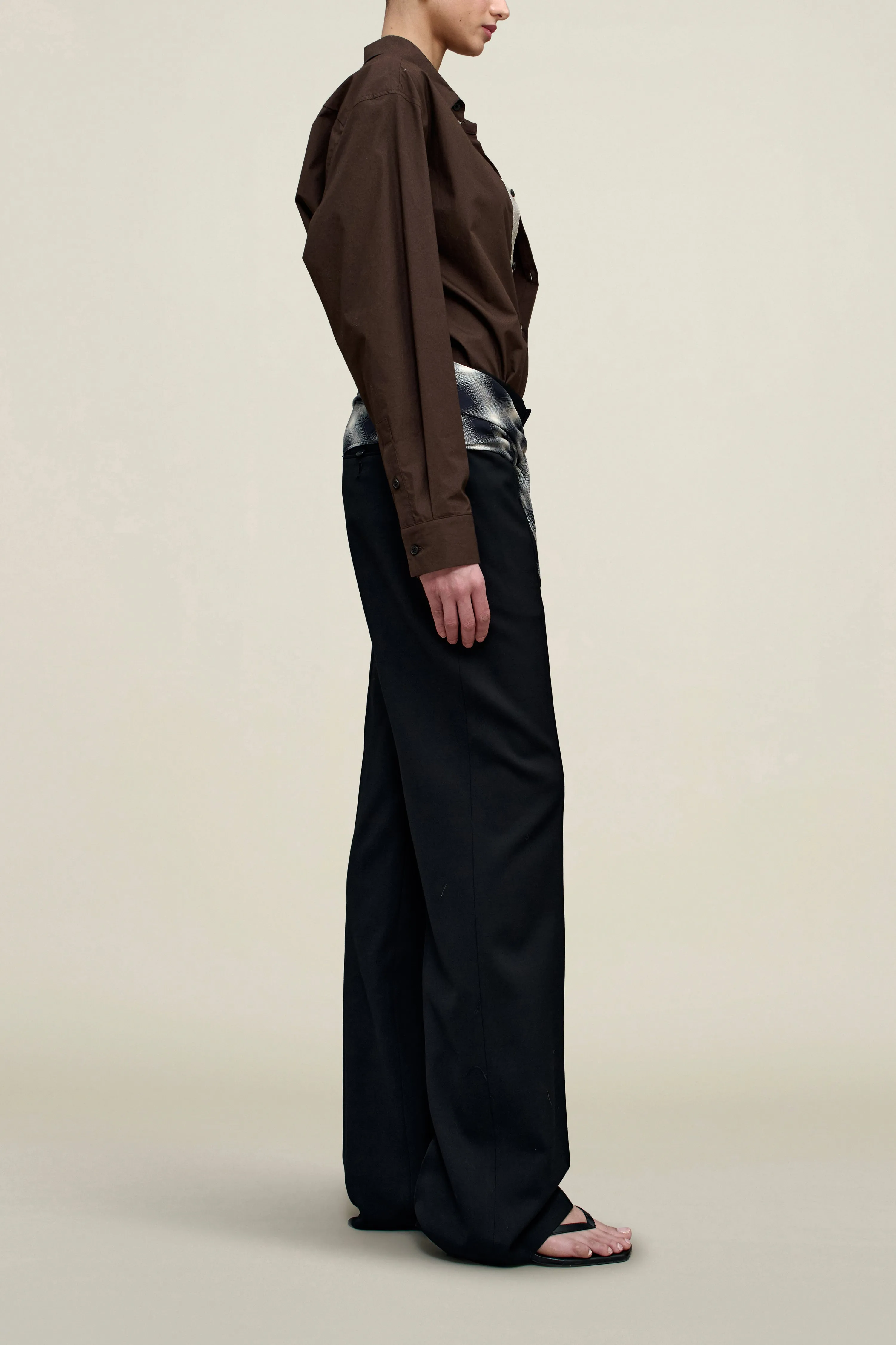 Ulla Tie Trouser in Black Virgin Wool with Plaid sold by Kall Meyer product image thumbnail 4