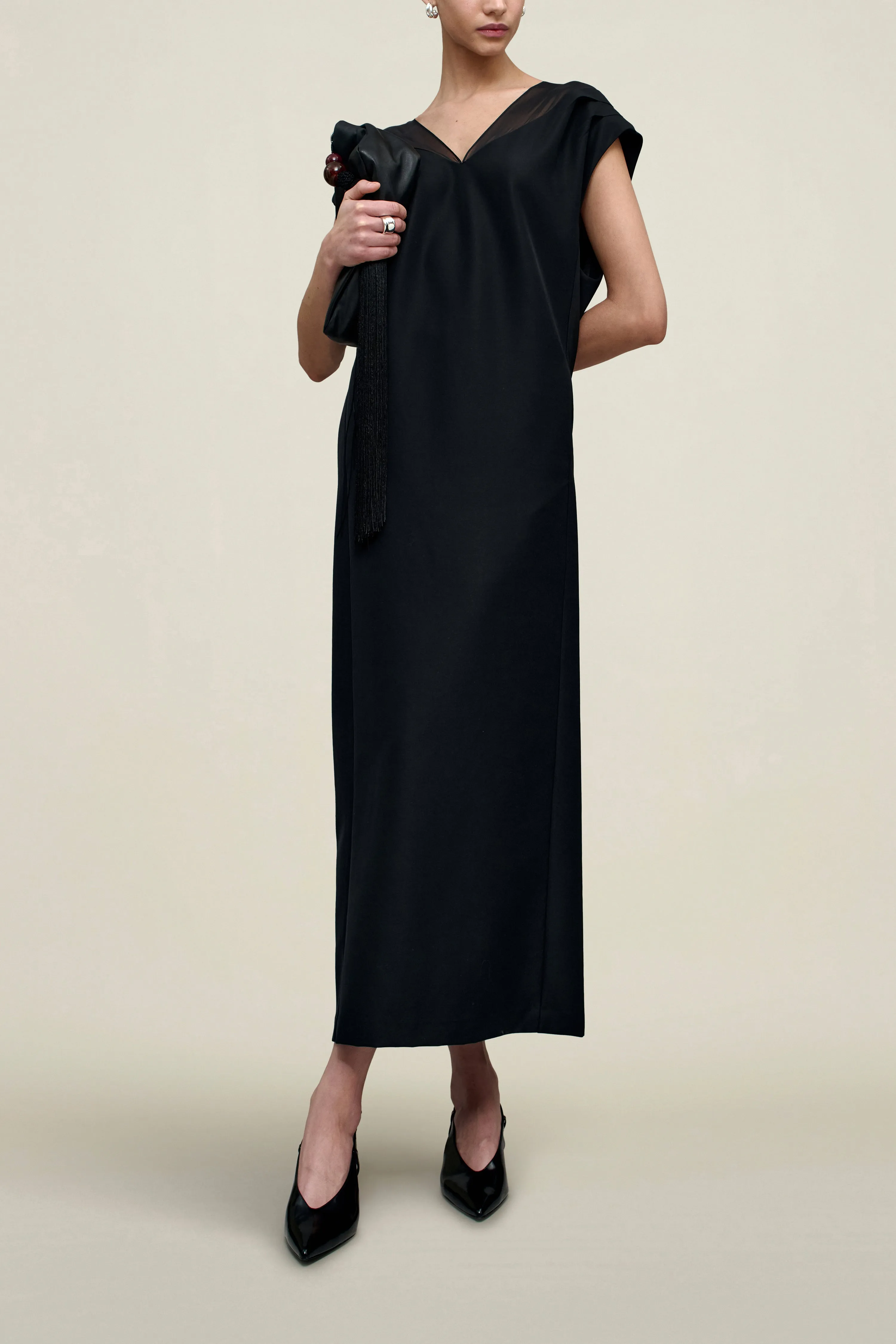 Sabel Cocoon Dress in Chiffon Gazar Combo sold by Kall Meyer product image thumbnail 3
