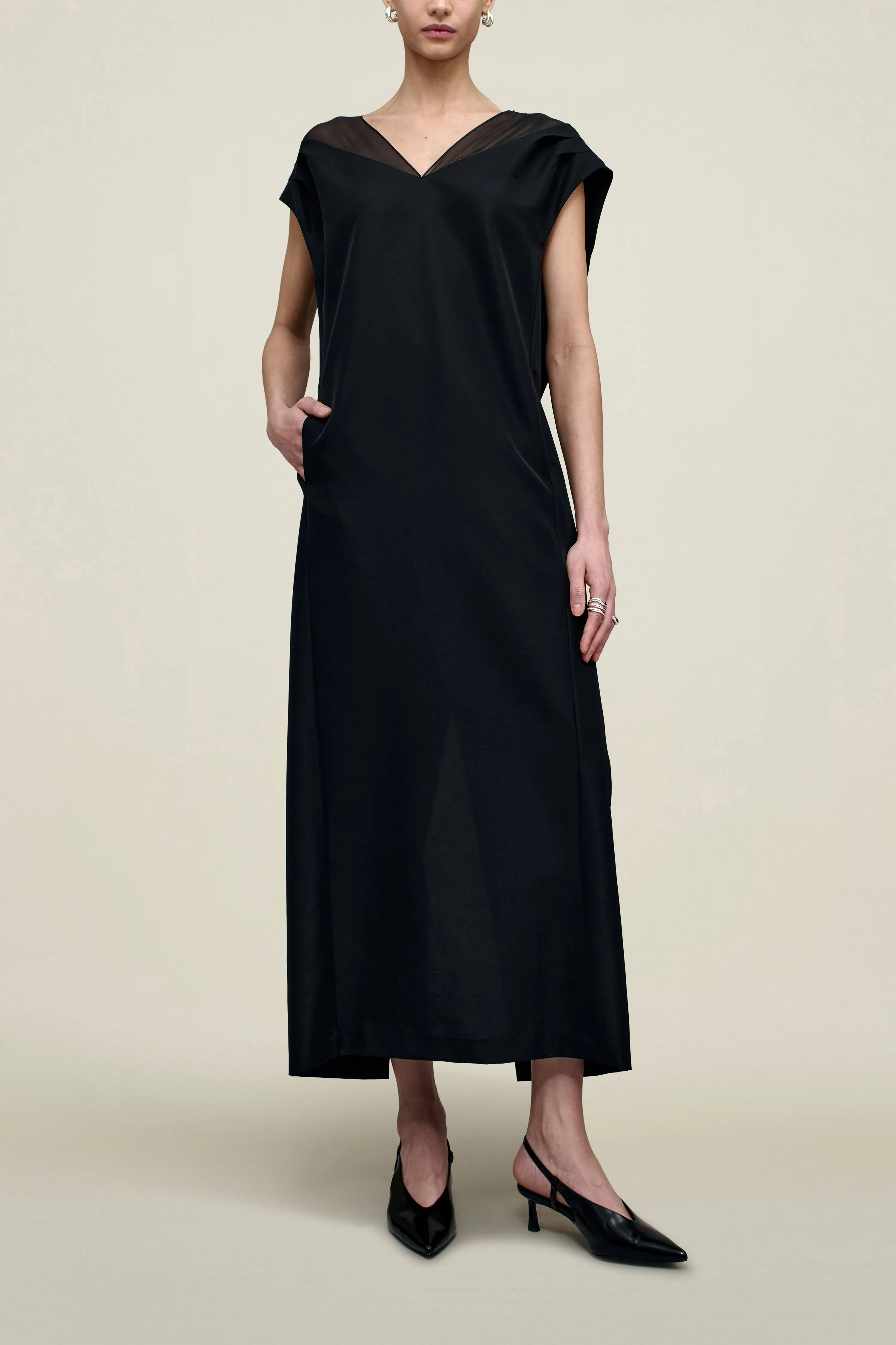 Sabel Cocoon Dress in Chiffon Gazar Combo sold by Kall Meyer product image thumbnail 4