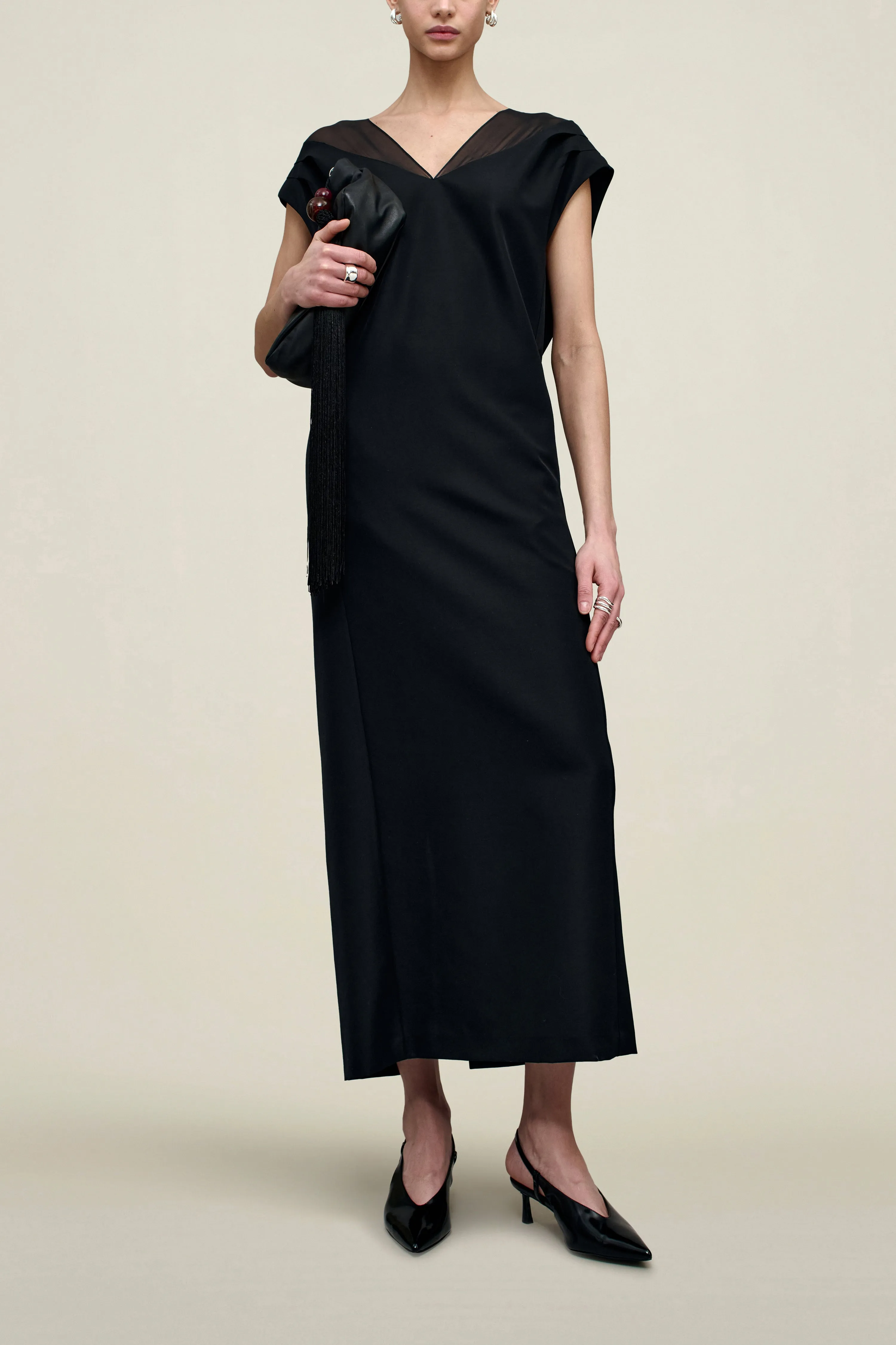 Sabel Cocoon Dress in Chiffon Gazar Combo sold by Kall Meyer product image thumbnail 2