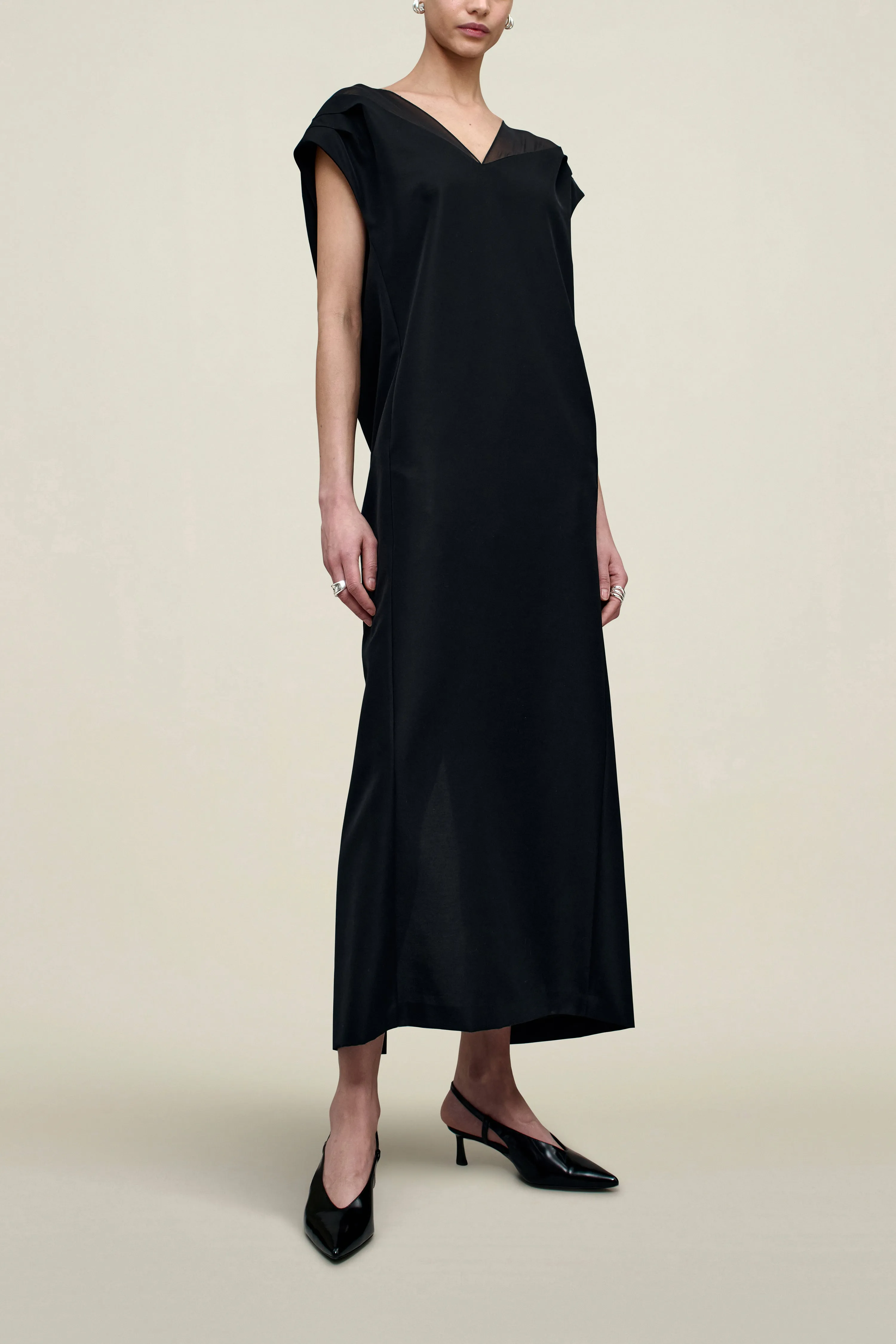 Sabel Cocoon Dress in Chiffon Gazar Combo sold by Kall Meyer product image thumbnail 5