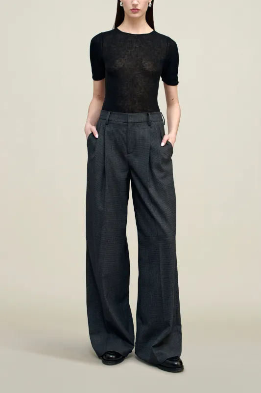 Roxana Low-Rise Trouser in Light Wool Suiting made by Kall Meyer