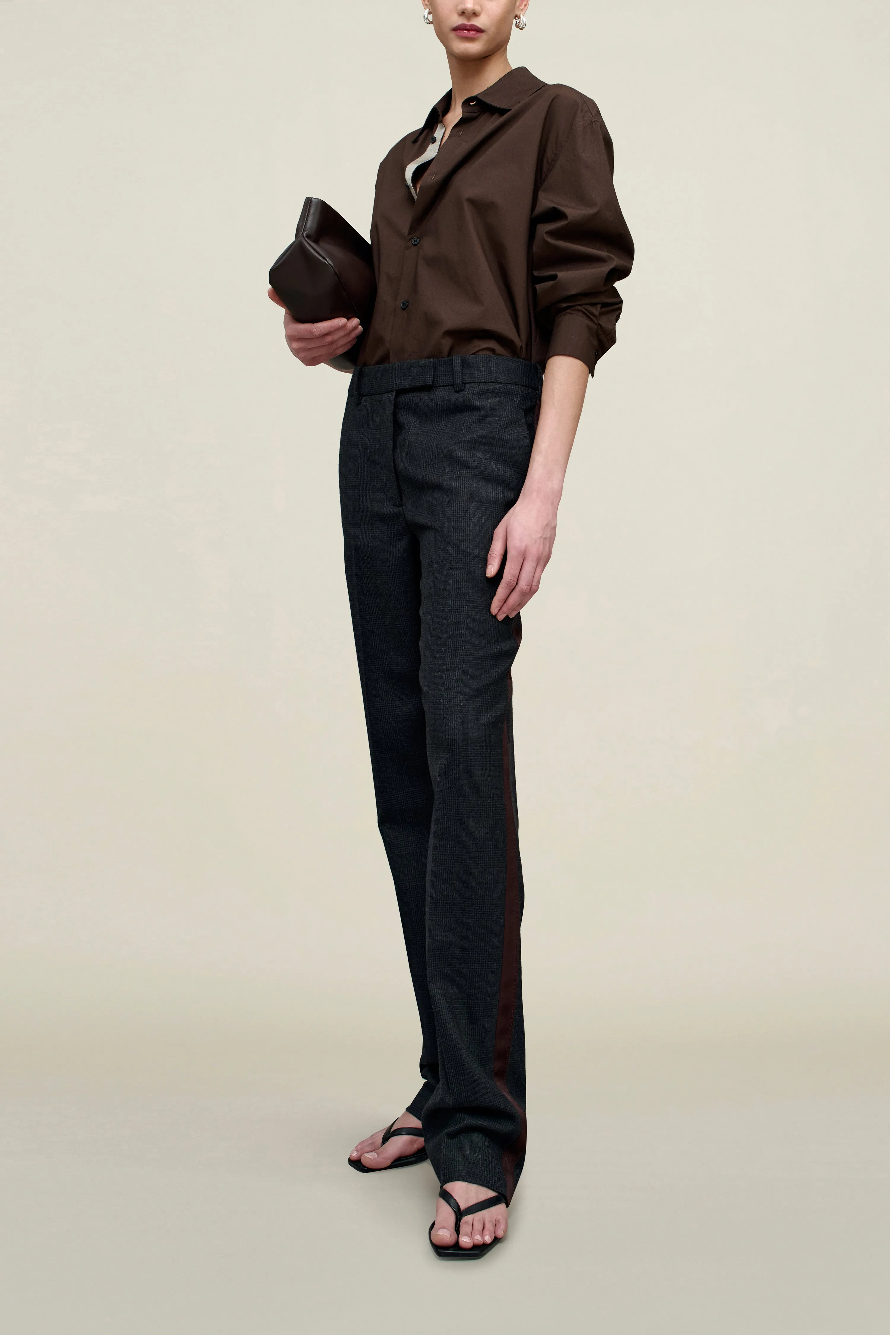 Charlie Tuxedo Trouser in Light Wool Suiting sold by Kall Meyer product image thumbnail 4