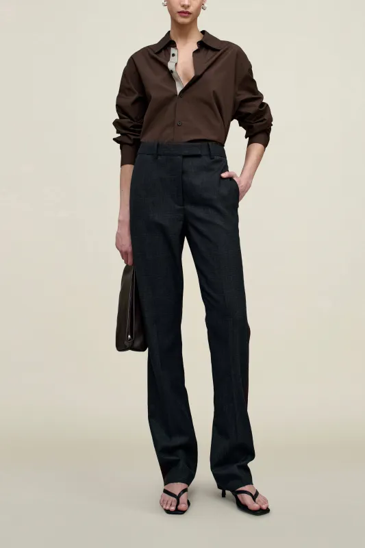 Charlie Tuxedo Trouser in Light Wool Suiting made by Kall Meyer