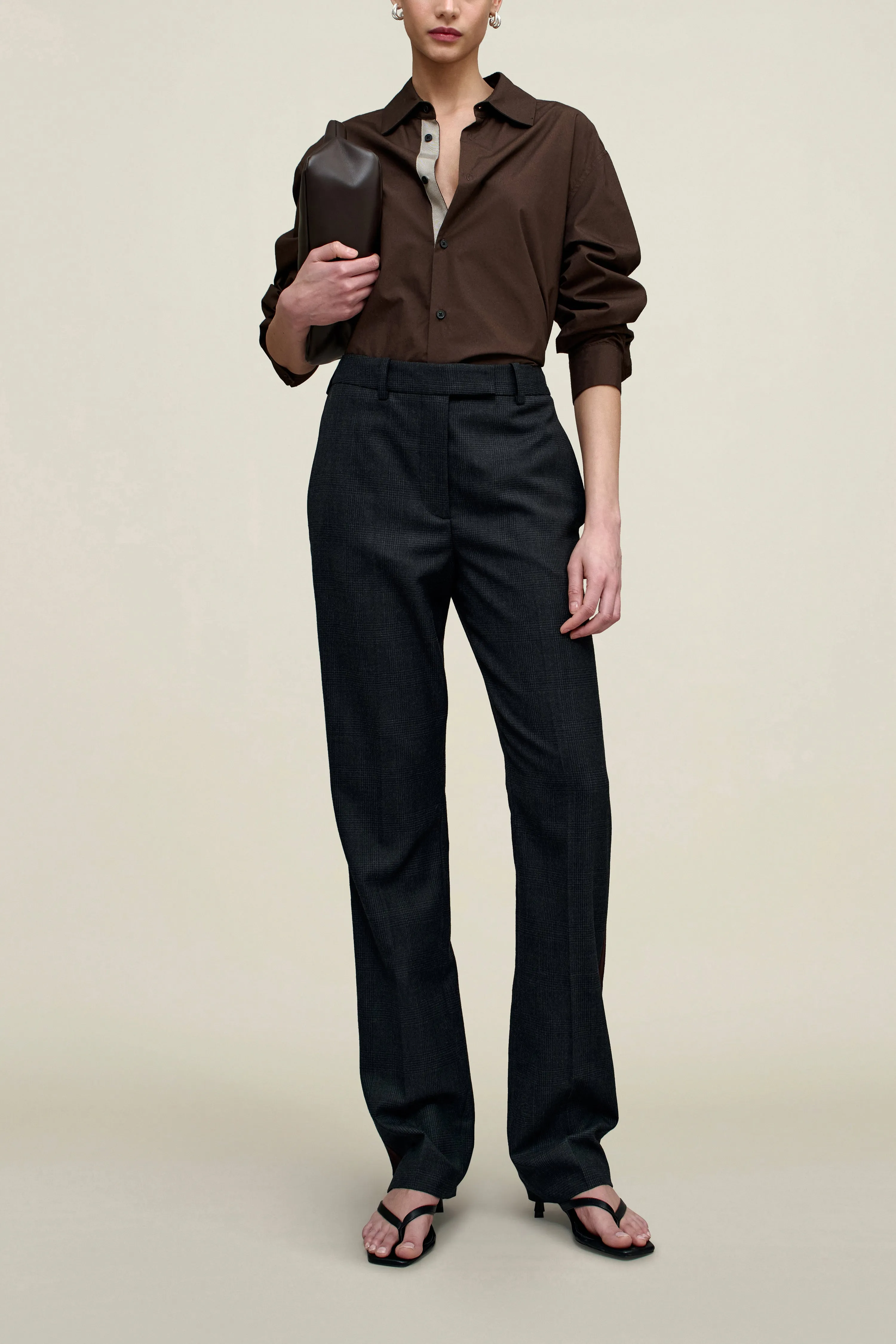 Charlie Tuxedo Trouser in Light Wool Suiting sold by Kall Meyer product image thumbnail 3
