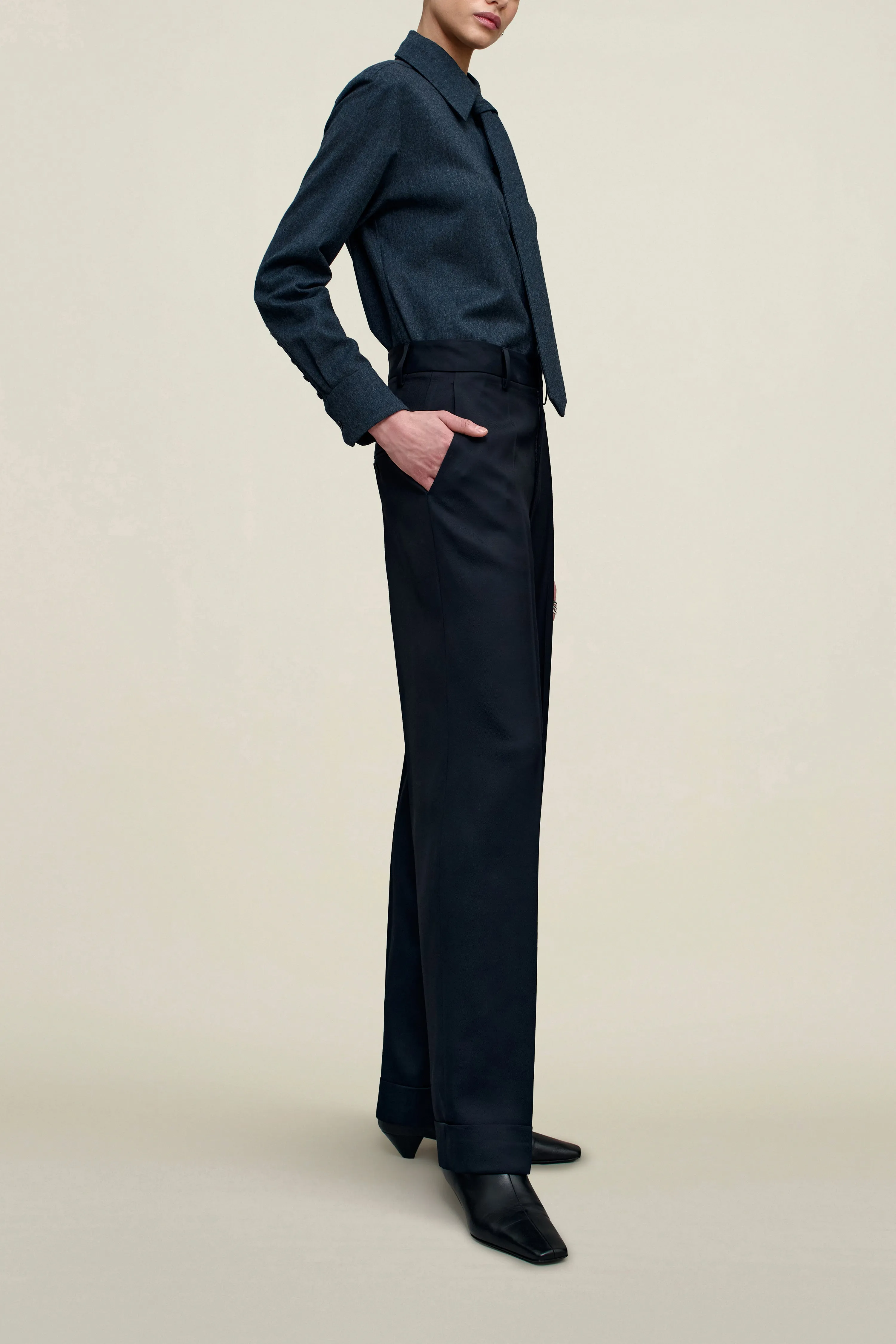 Irene Cuff Trouser in Heavy Wool Suiting sold by Kall Meyer product image thumbnail 4