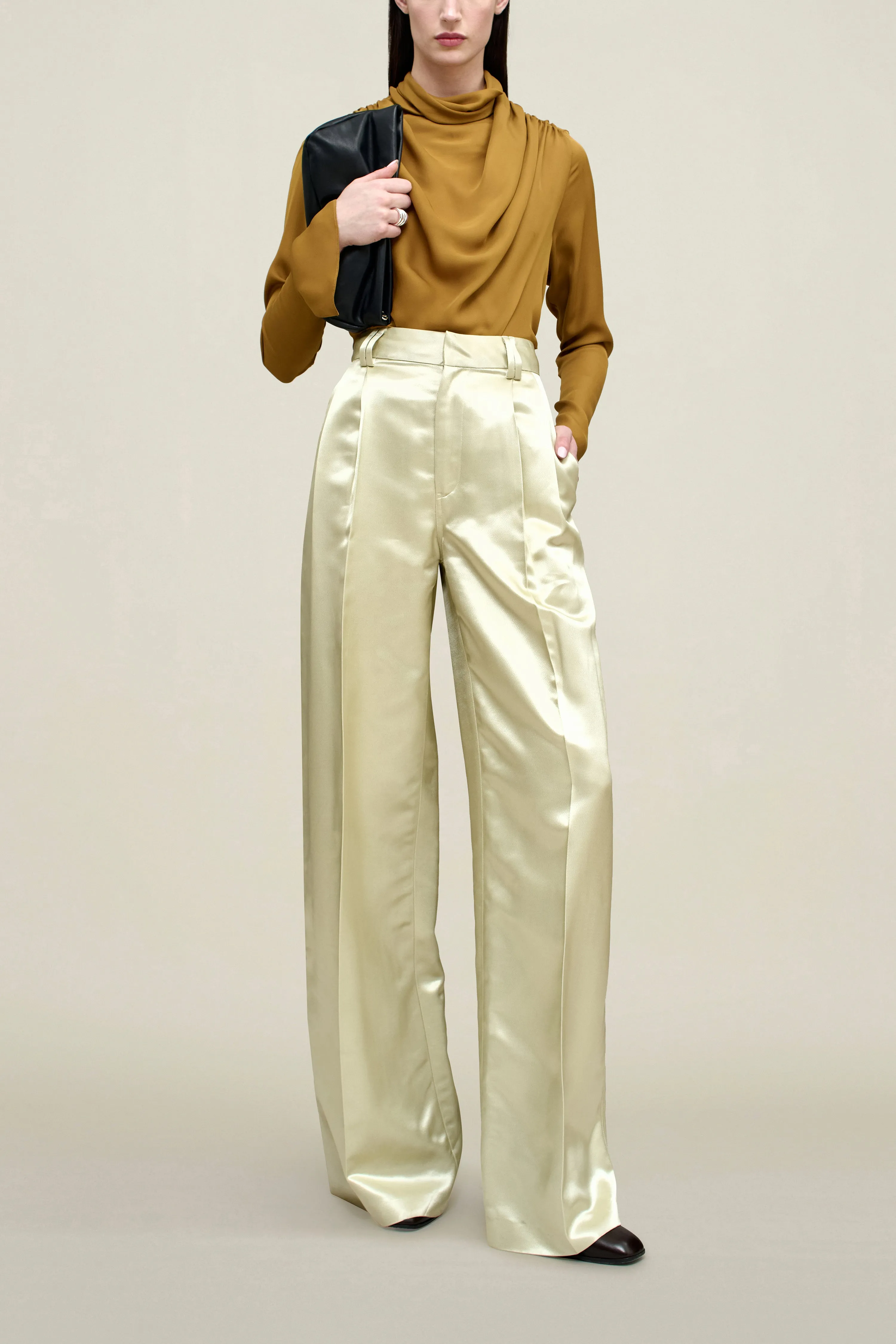 Fatima Trouser in Liquid Twill sold by Kall Meyer