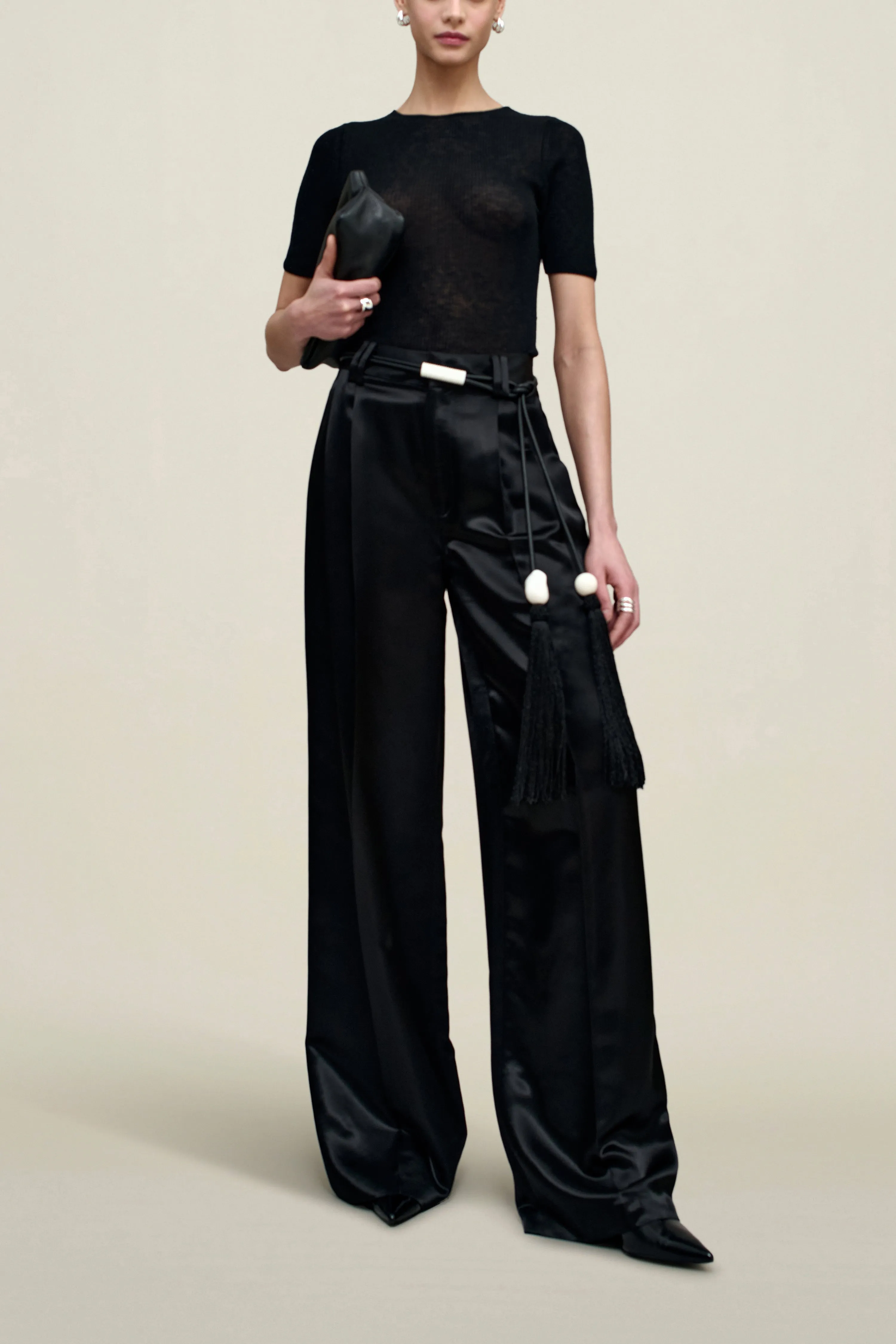 Fatima Trouser in Liquid Twill sold by Kall Meyer