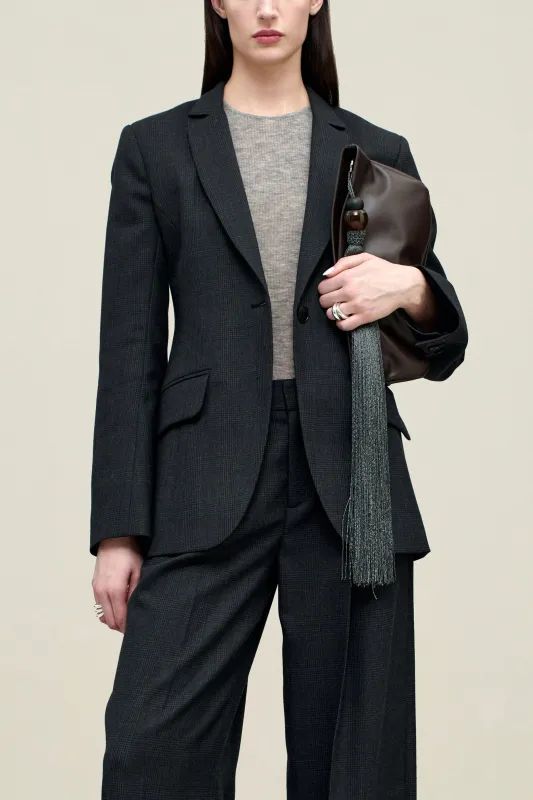 Raquel Single Breasted Blazer in Light Wool Suiting made by Kall Meyer