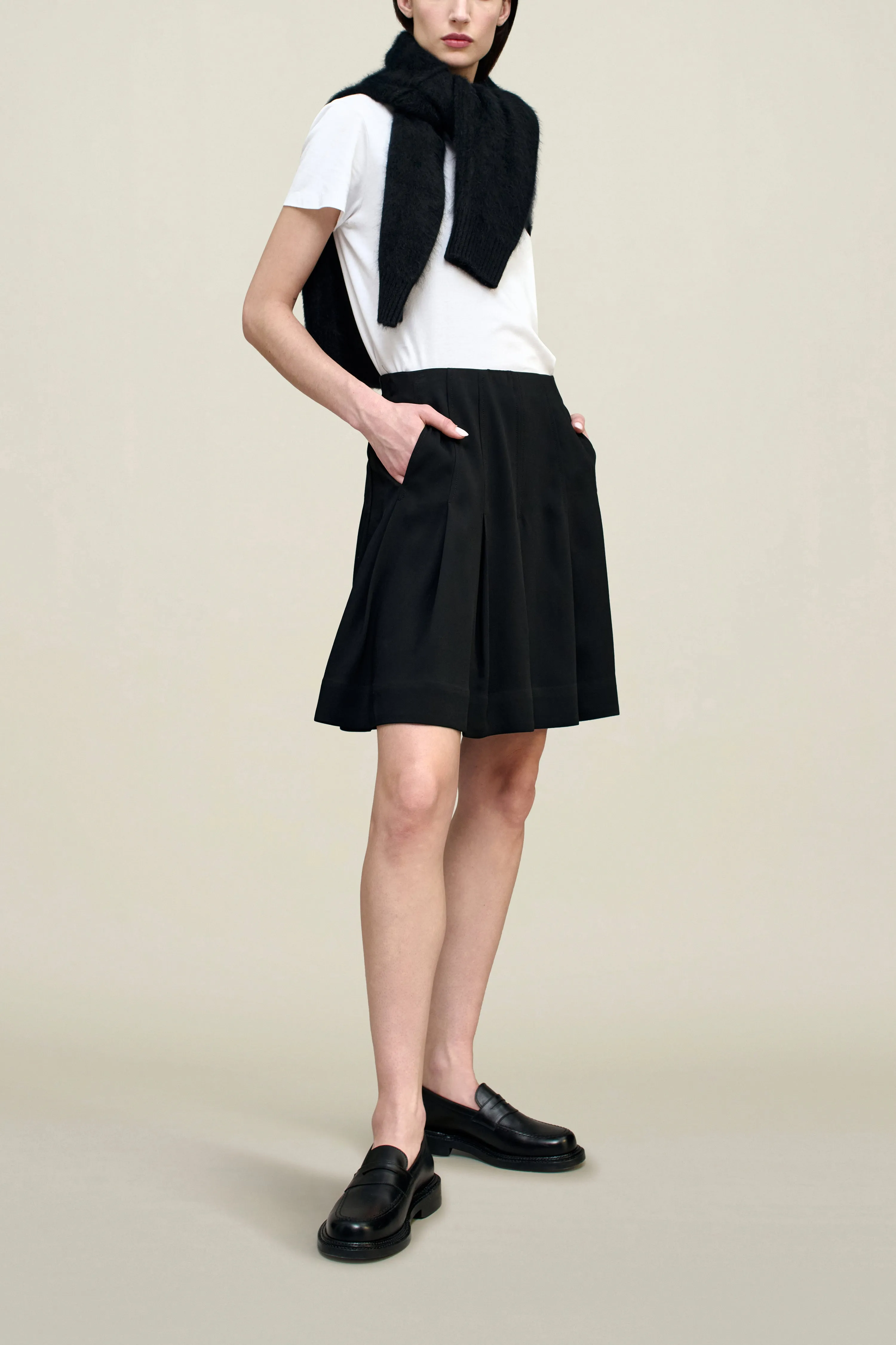 Sutton Pleated Skirt in Viscose Cady sold by Kall Meyer product image thumbnail 5
