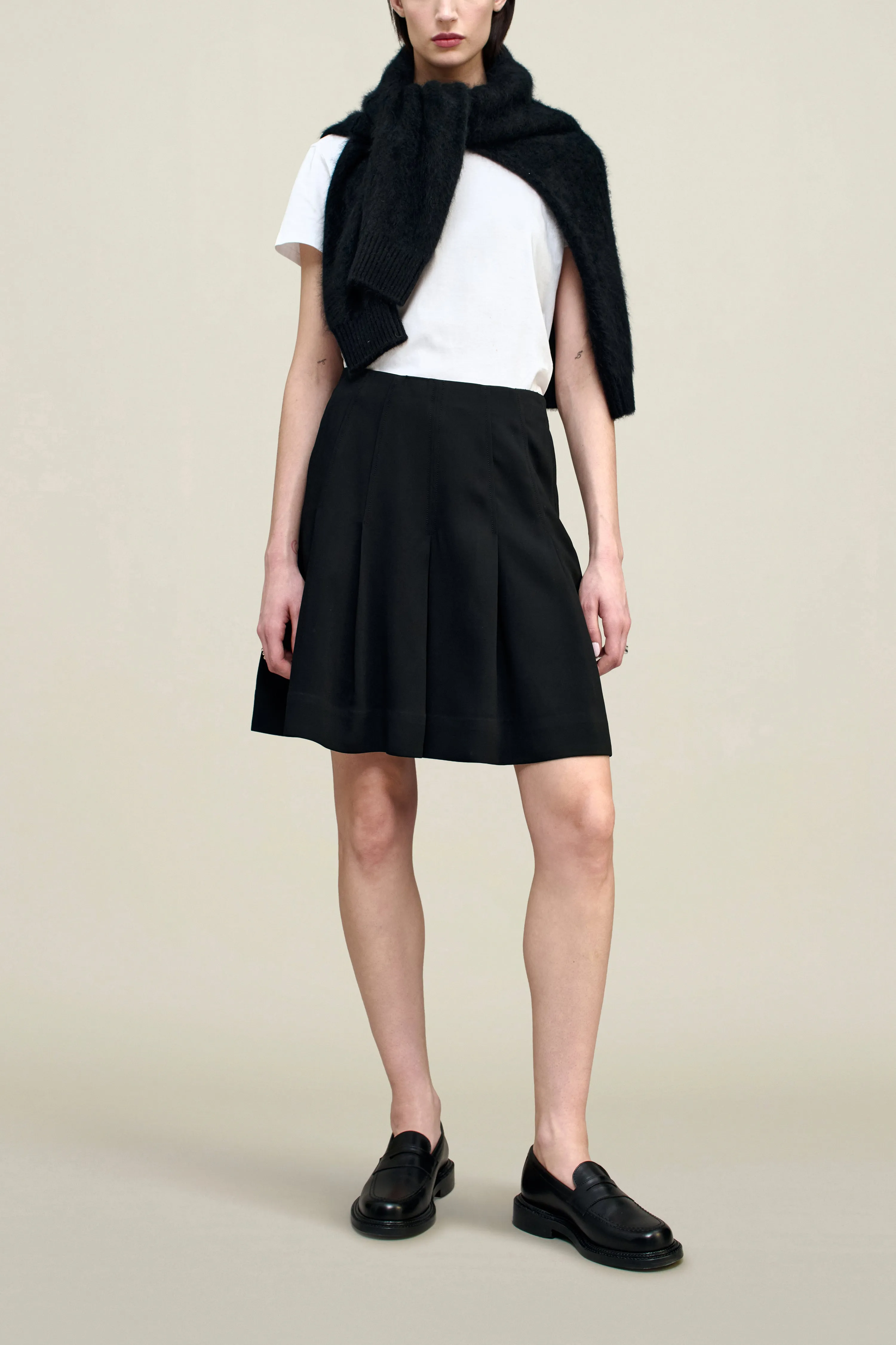 Sutton Pleated Skirt in Viscose Cady sold by Kall Meyer product image thumbnail 4