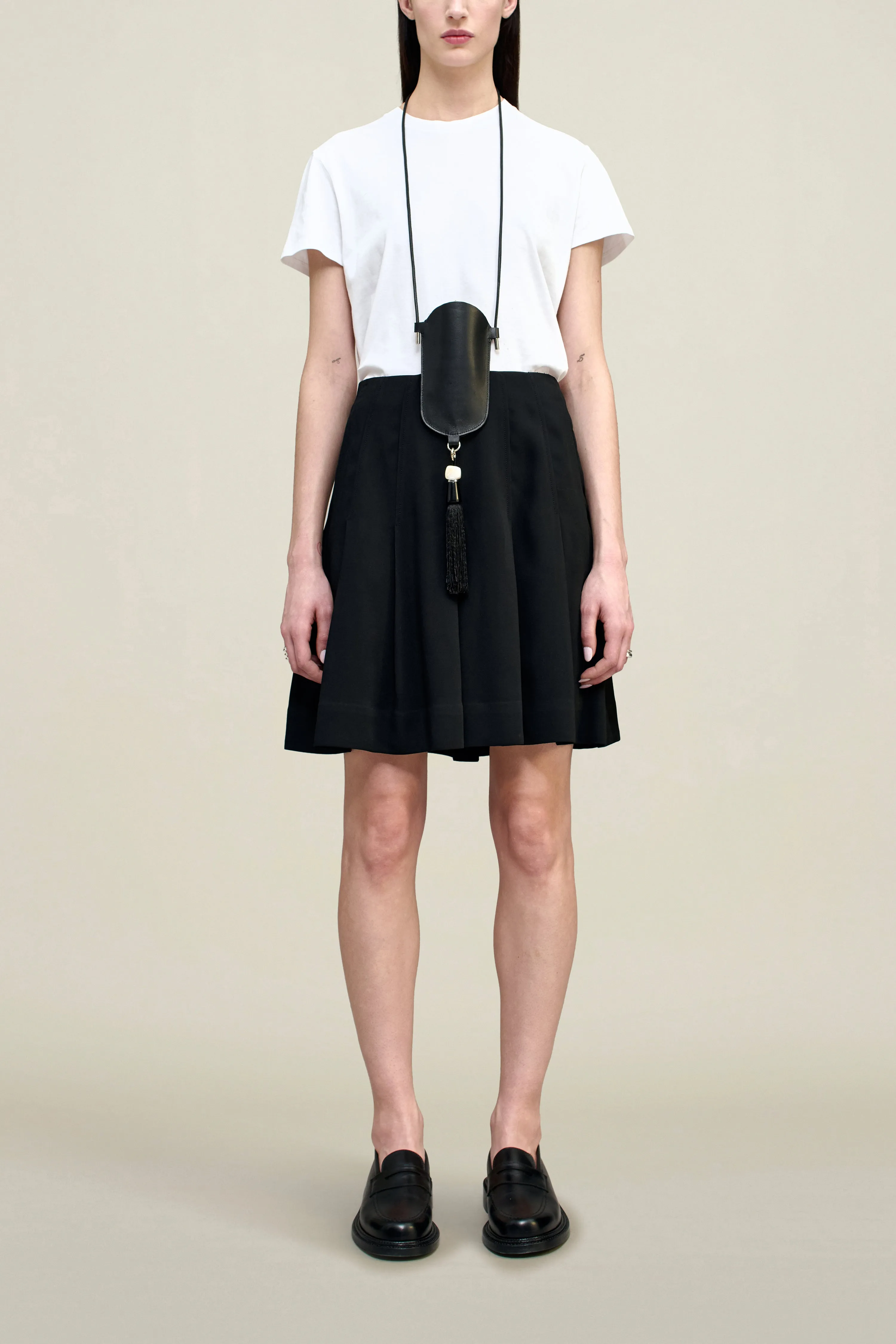 Sutton Pleated Skirt in Viscose Cady sold by Kall Meyer