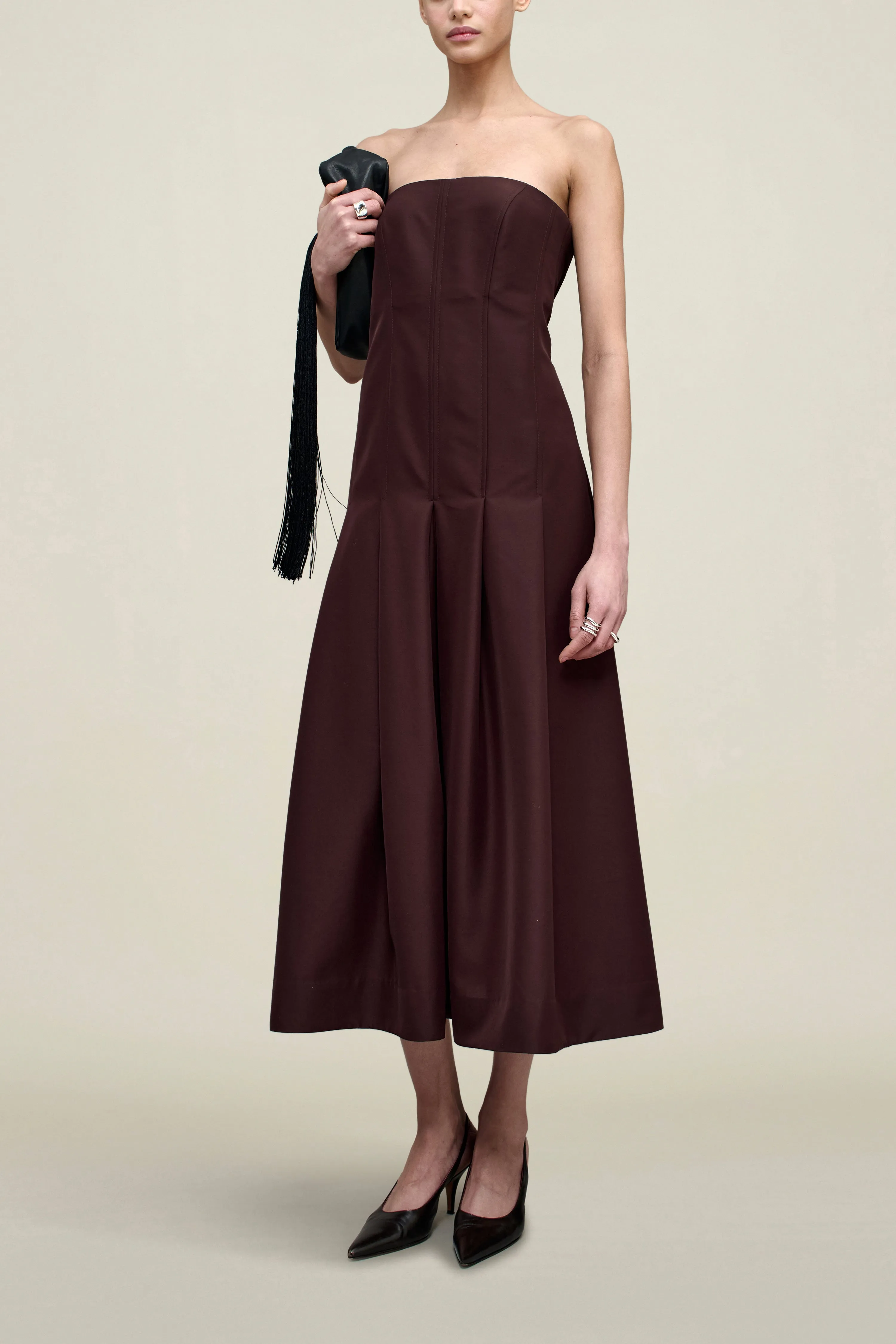 Maeve Pleated Dress in Wool Gazar sold by Kall Meyer product image thumbnail 2
