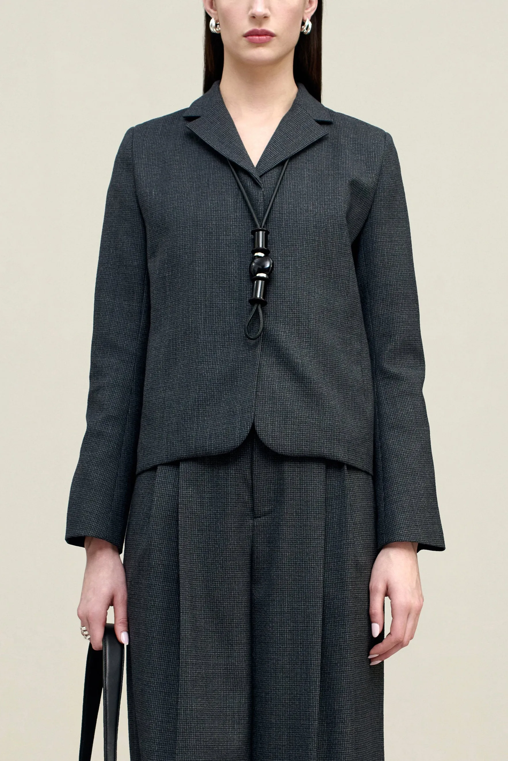 Iman Shrunken Blazer in Light Wool Suiting sold by Kall Meyer