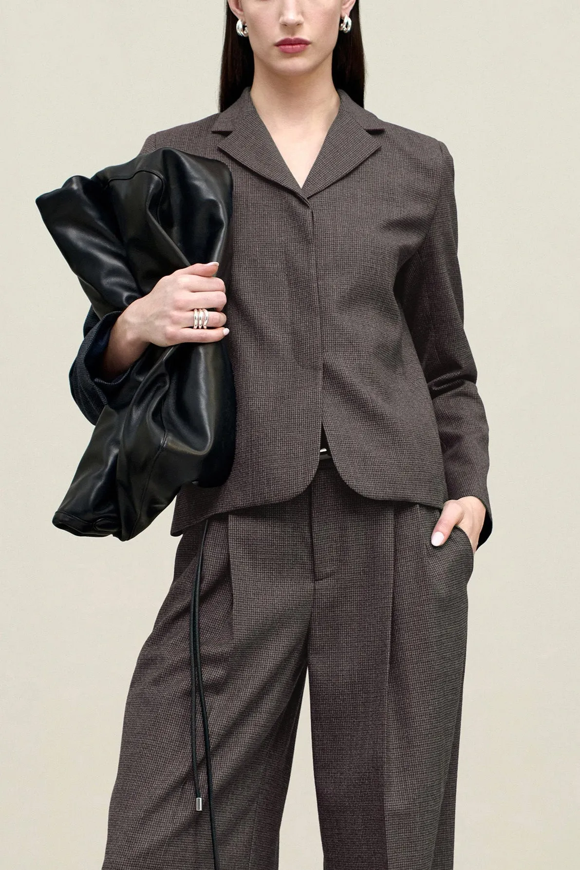 Iman Shrunken Blazer in Light Wool Suiting sold by Kall Meyer