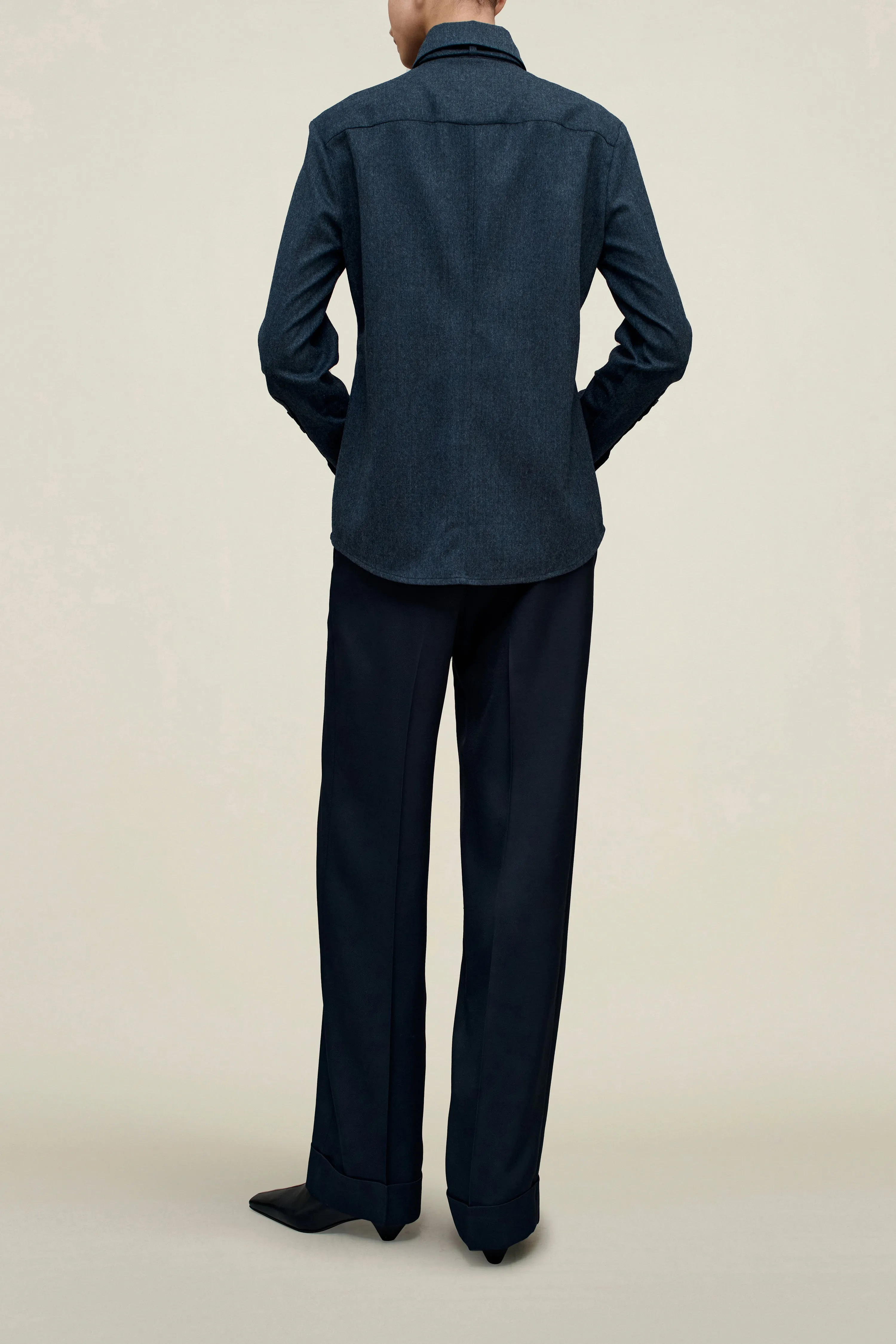 Billie Tie Blouse in Flannel Suiting sold by Kall Meyer product image thumbnail 4